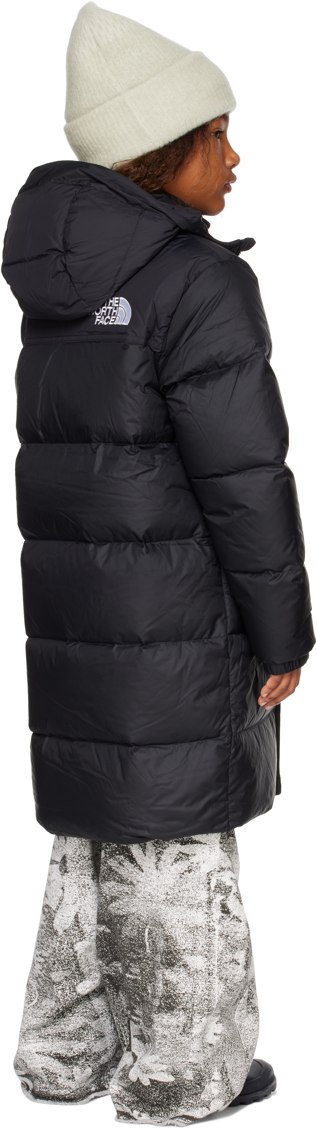 The North Face Big Kids Black Nuptse Long Down Coat In Jk3 Tnf Black