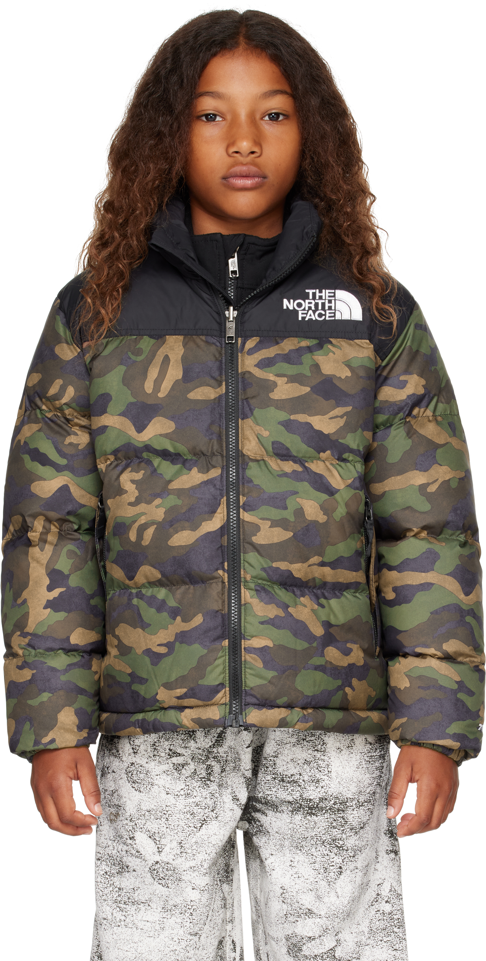 Big Kids Khaki 1996 Retro Nuptse Down Jacket by The North Face Kids on Sale