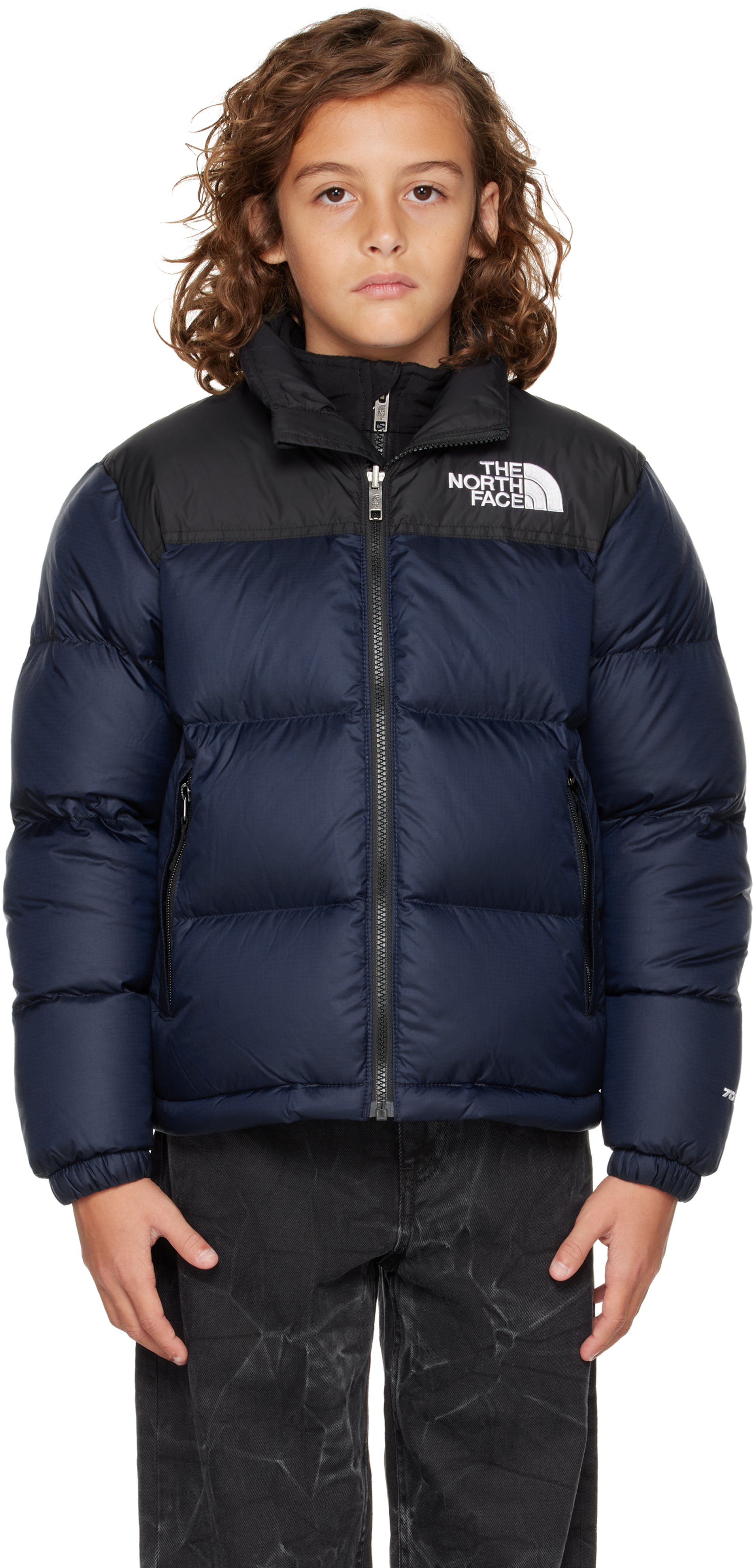 Big Kids Navy 1996 Retro Nuptse Down Jacket by The North Face Kids SSENSE