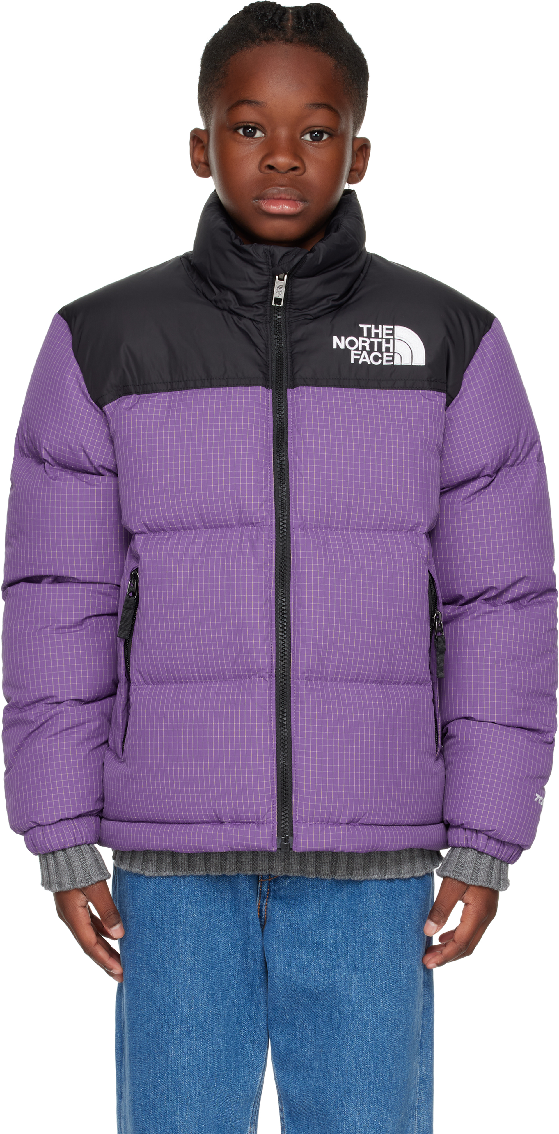 Shop The North Face Big Kids Purple 1996 Retro Nuptse Down Jacket In 6ko Peak Purple/rips