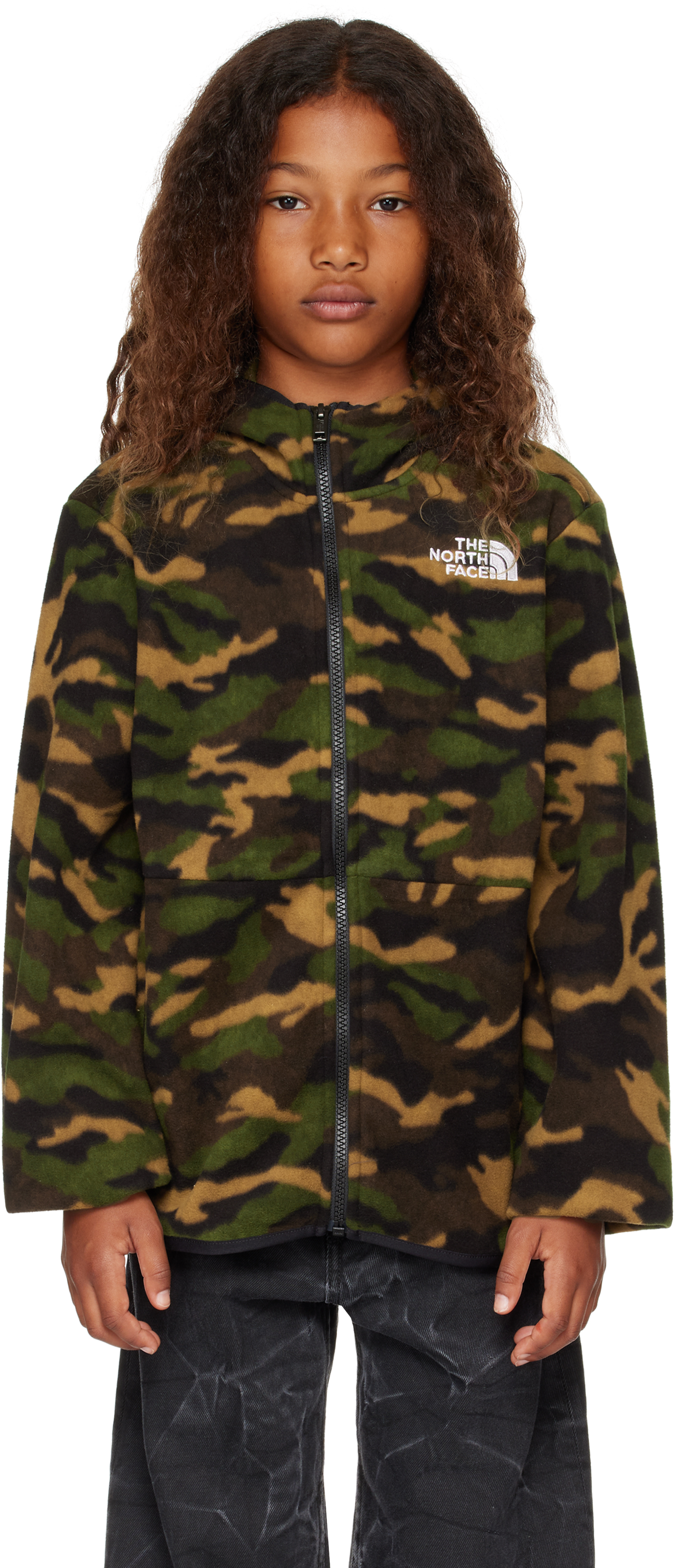 THE NORTH FACE BIG KIDS KHAKI GLACIER HOODED JACKET 