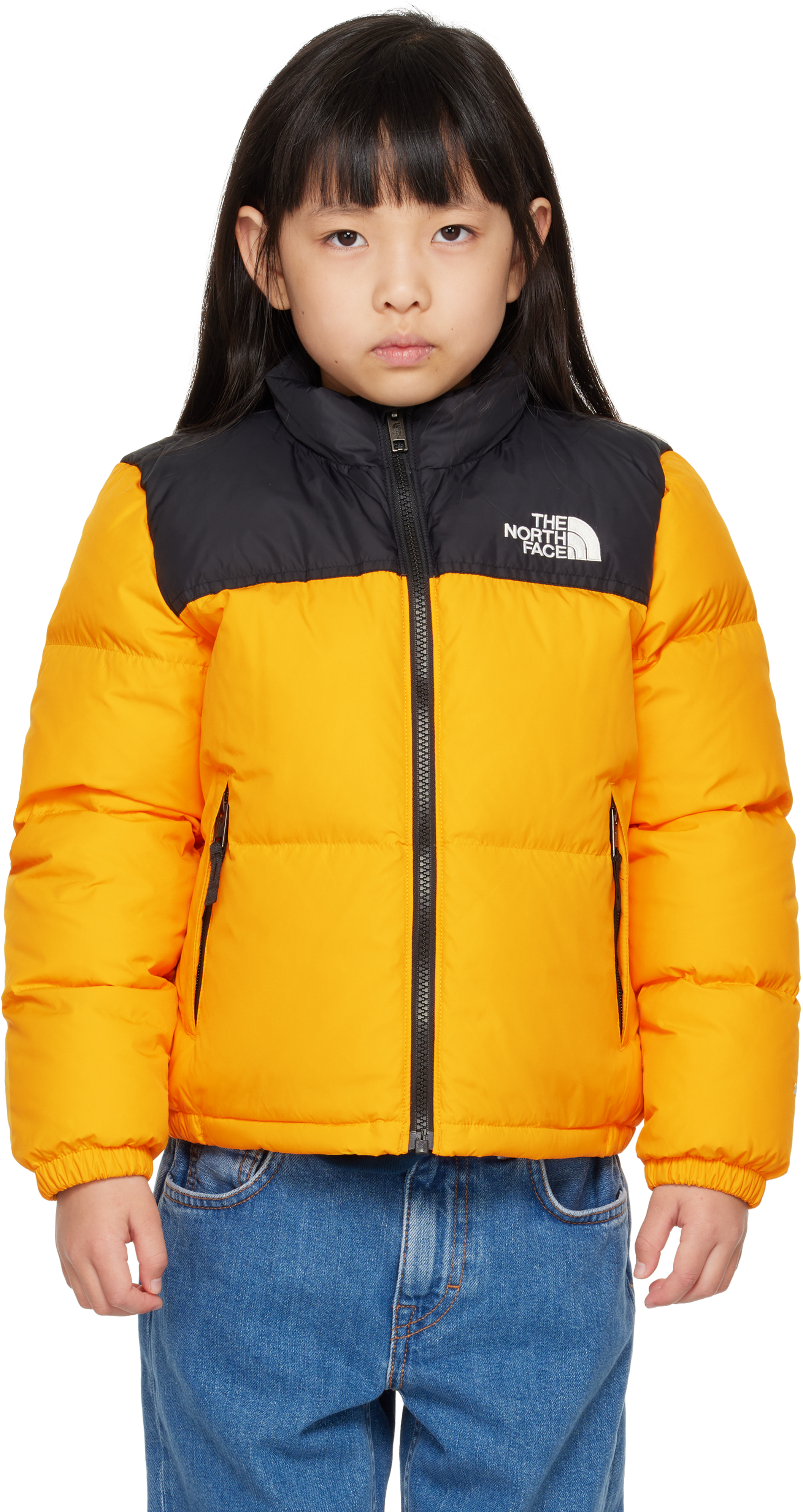 The North Face Little Kids Yellow 1996 Retro Nuptse Down Jacket In 56p Summit Gold