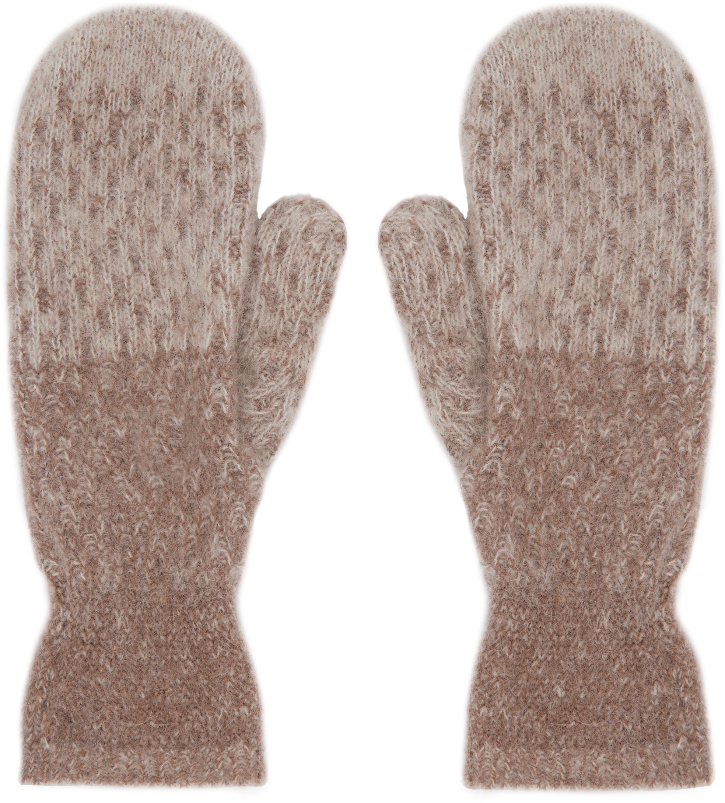 Beige & Pink Tine Faded Knit Mittens