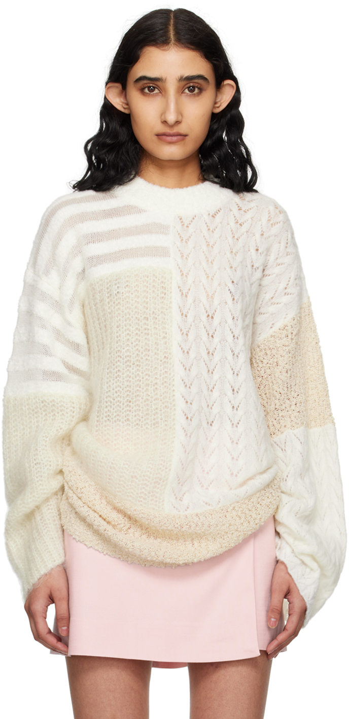 Shop Holzweiler Off-white W.turf Sweater In 1004 White Mix