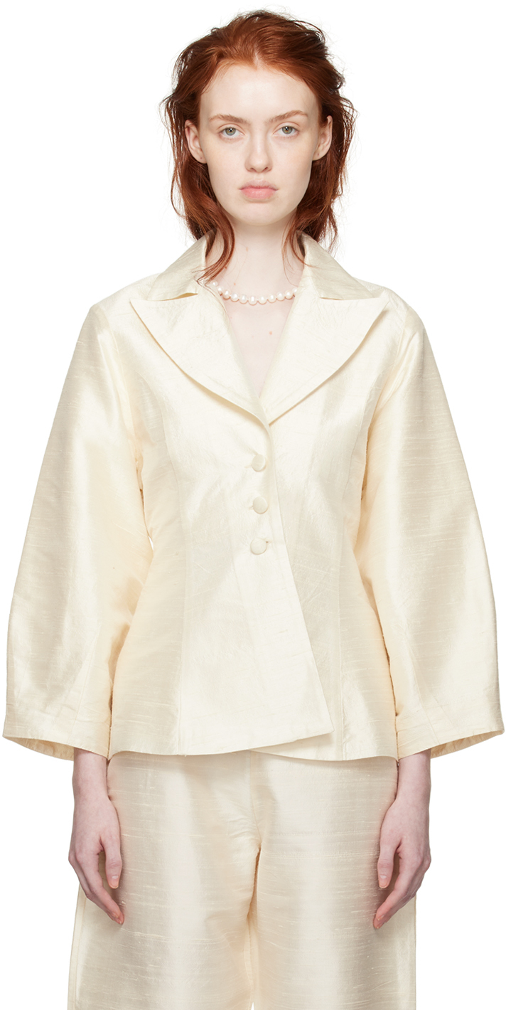 Shop Cawley Ssense Exclusive Off-white Tender Blazer In Ivory