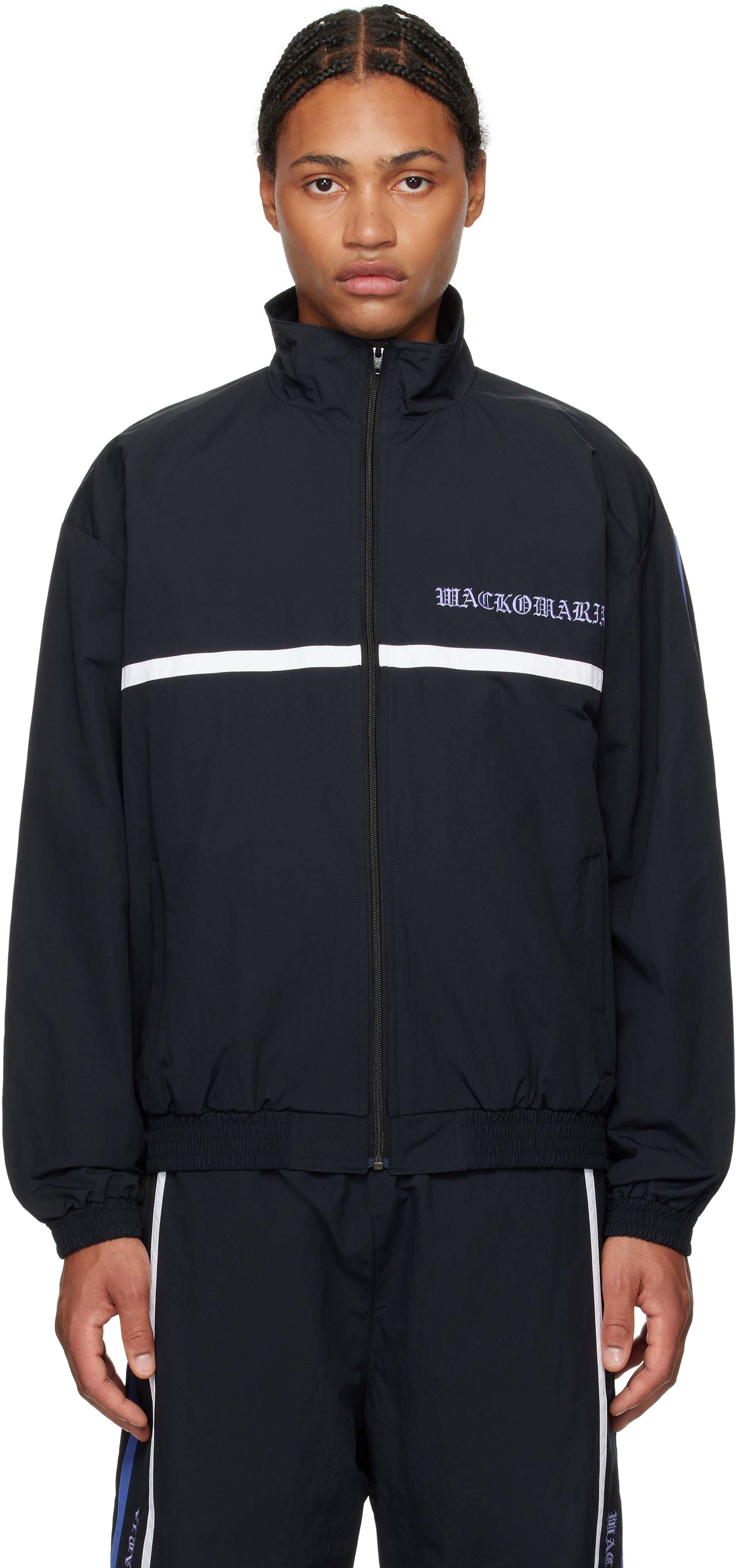 Black Taffeta Track Jacket