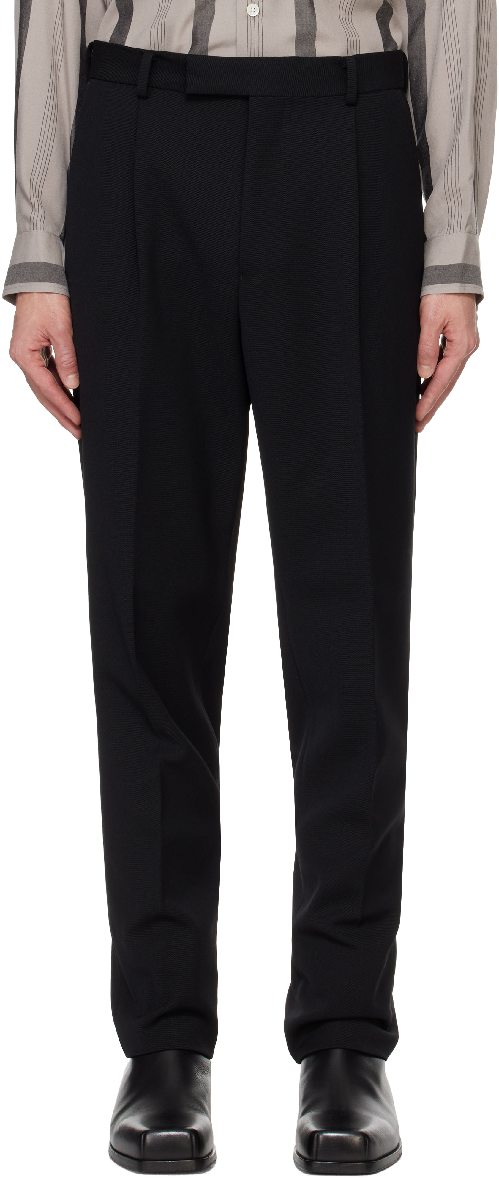 Black Pleated Trousers