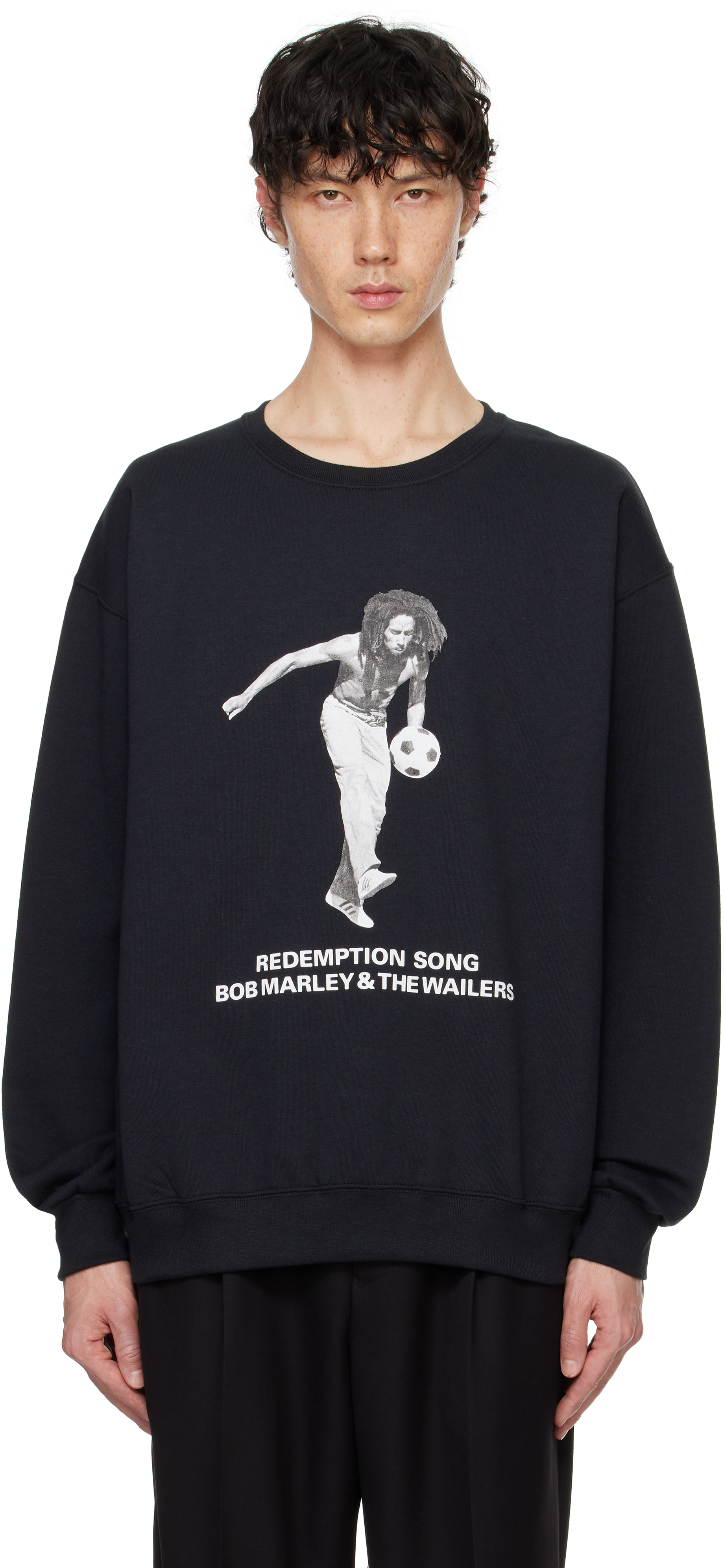 WACKO MARIA BLACK BOB MARLEY CREWNECK SWEATSHIRT 