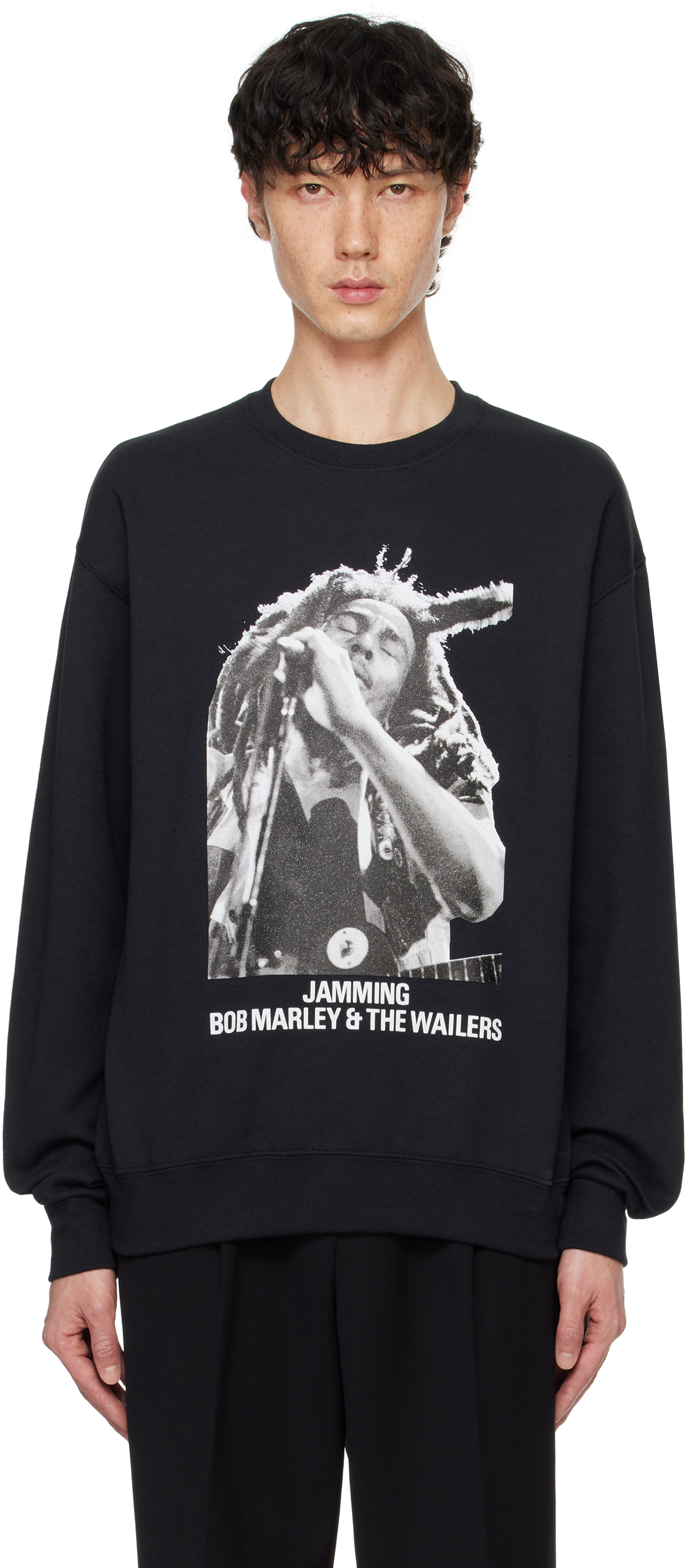 Black Bob Marley Crewneck Sweatshirt