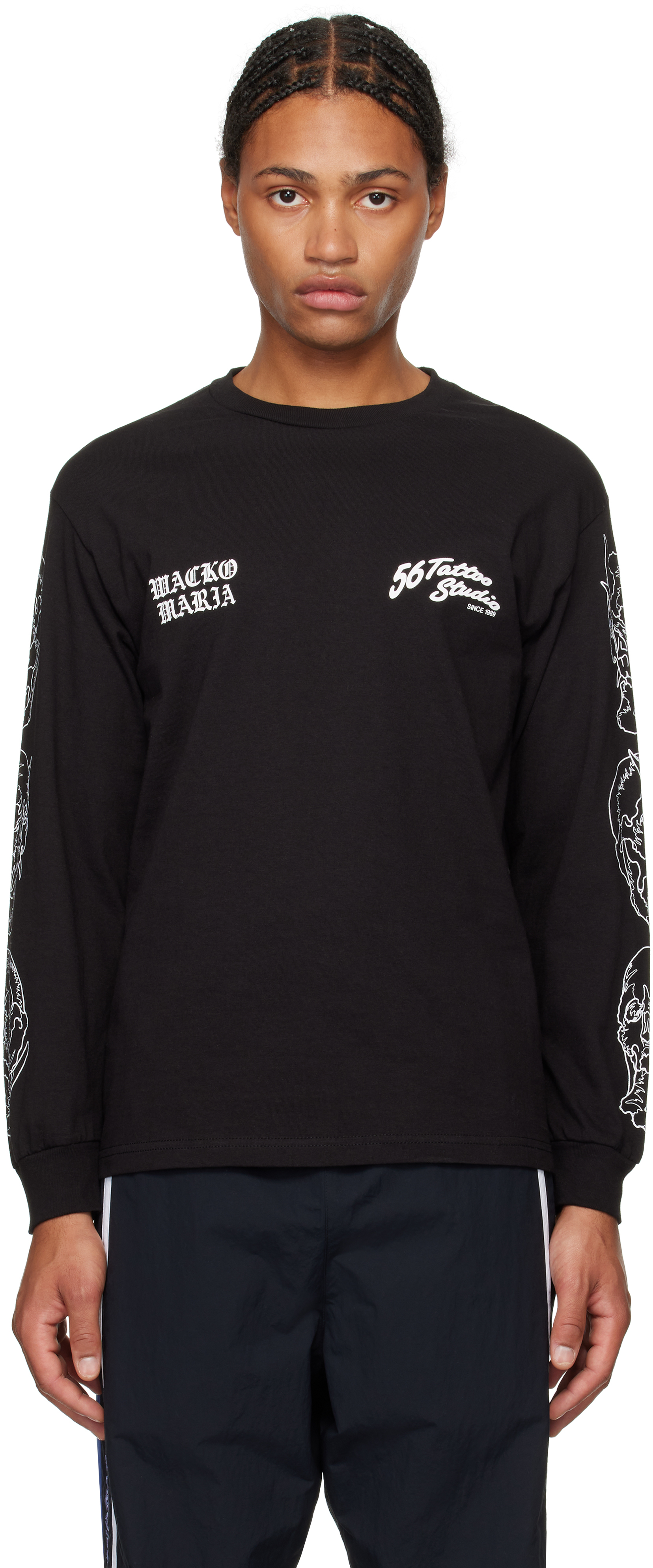 Black 56 Tattoo Studio Edition Crew Neck Long Sleeve T-shirt