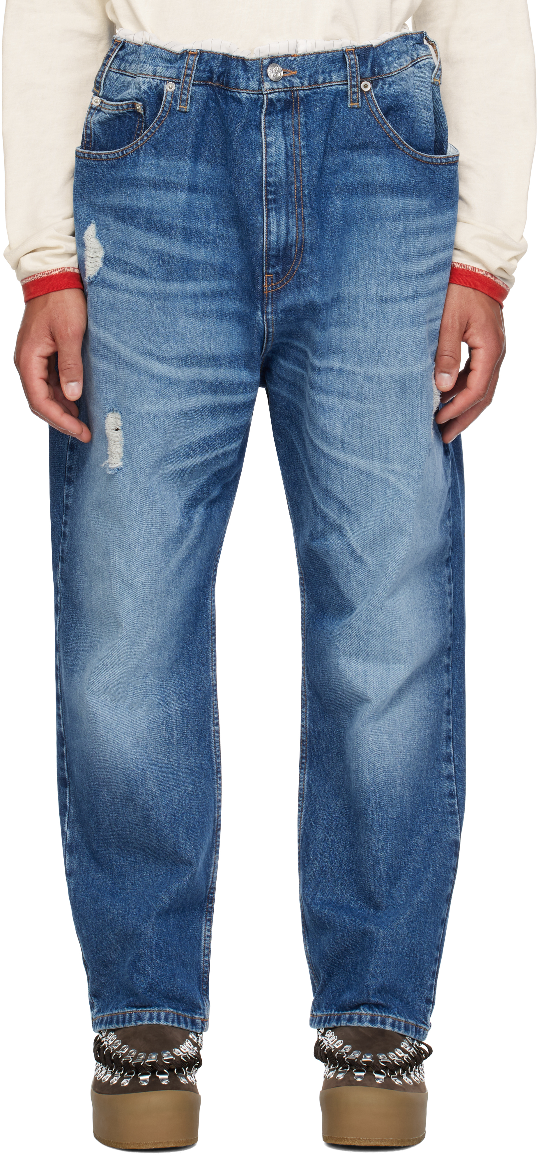 Blue Trompe L'ail Jeans