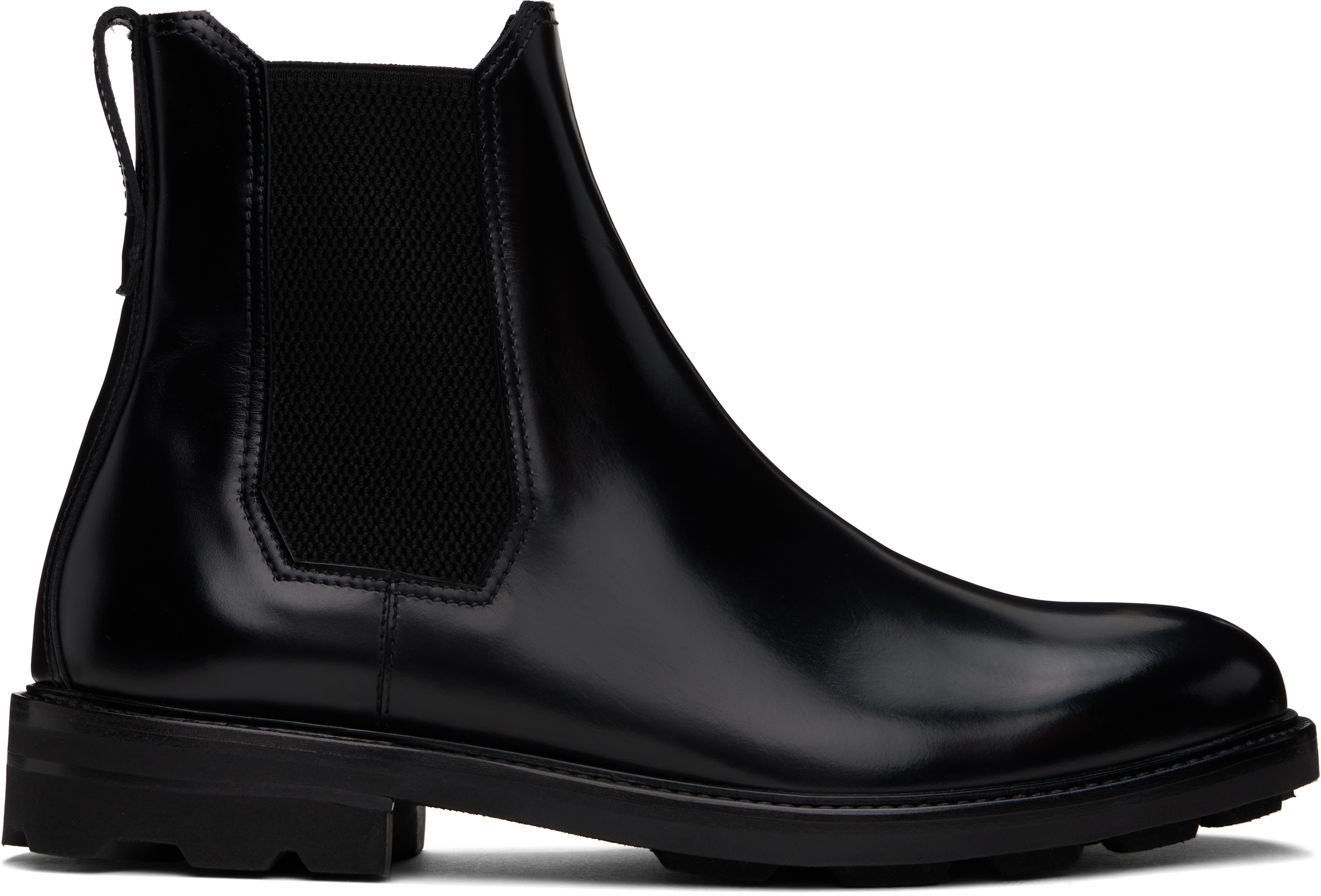 Black Oiled Calf Leather Chelsea Boots