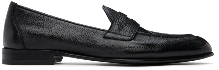 Shop Brioni Black Appia Penny Loafers In 1000 Black