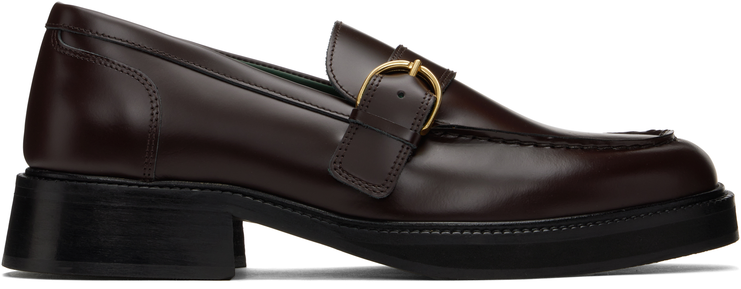 Vinny's Burgundy Heeled Townee Monk Loafers In Burgundy Polido