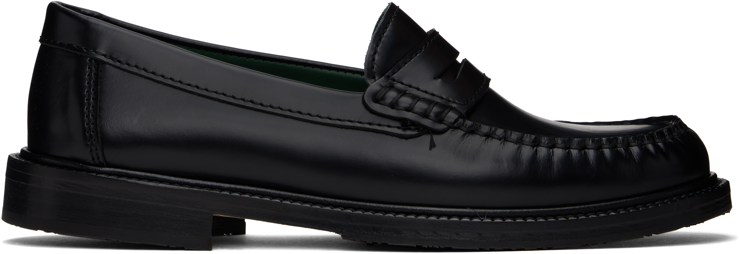 Shop Vinny's Black Yardee Loafers In Black Polido