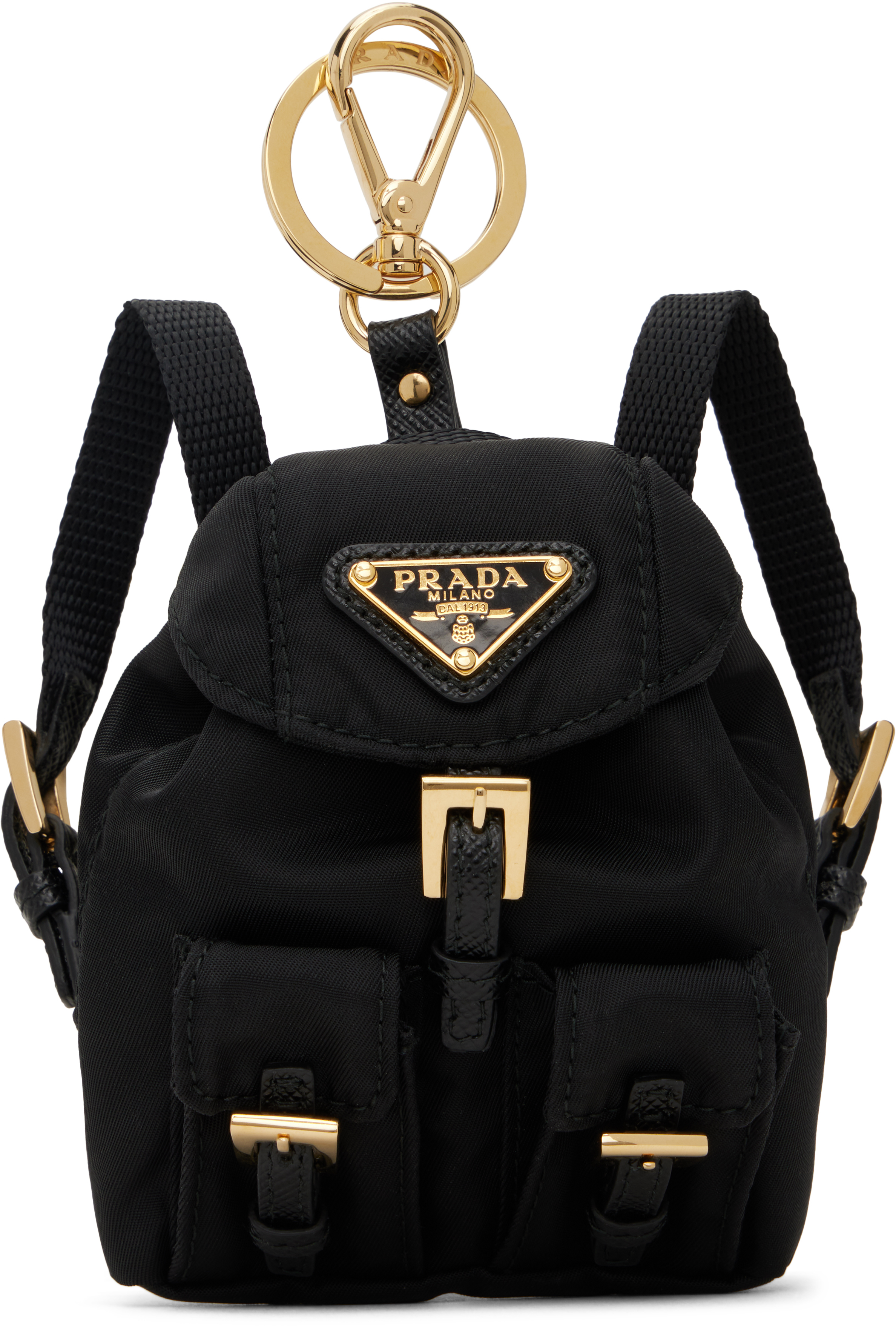 Prada Mini Icon Re nylon Bag Charm Women Black