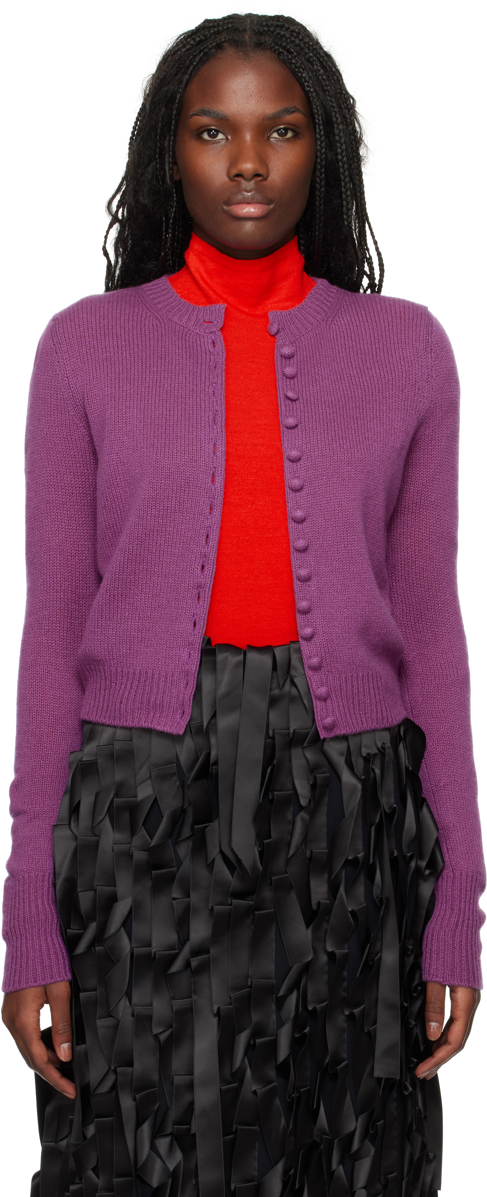 Prada Purple Cashmere Cardigan SSENSE Canada