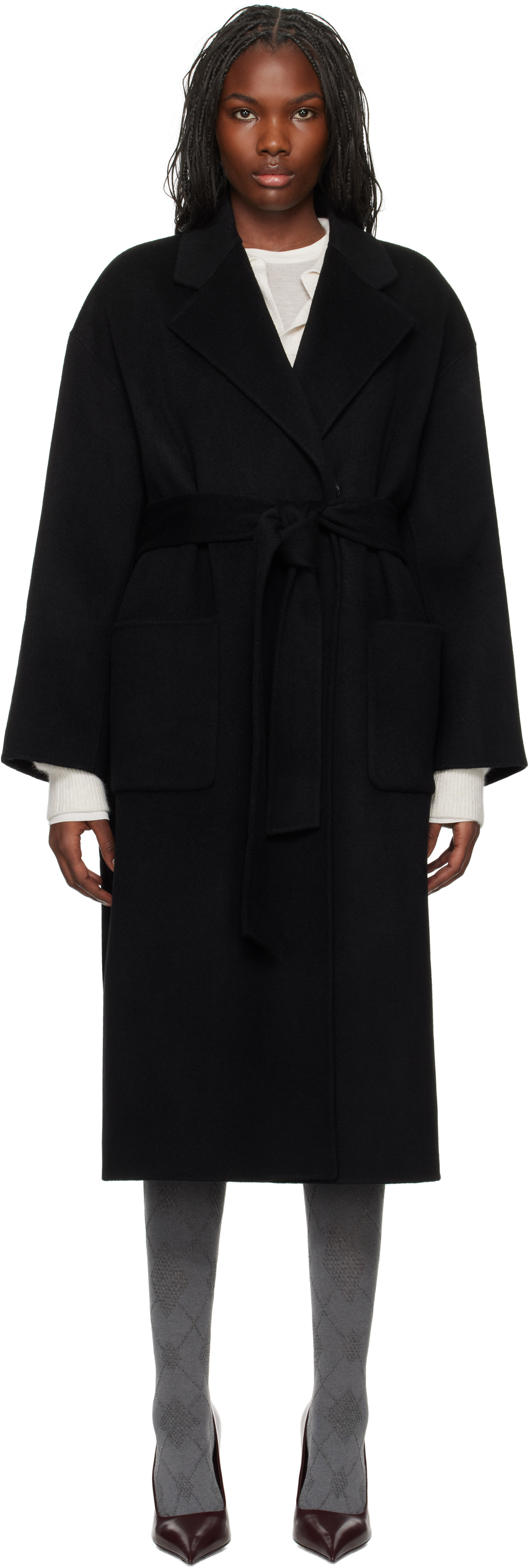 Black Handmade Robe Coat