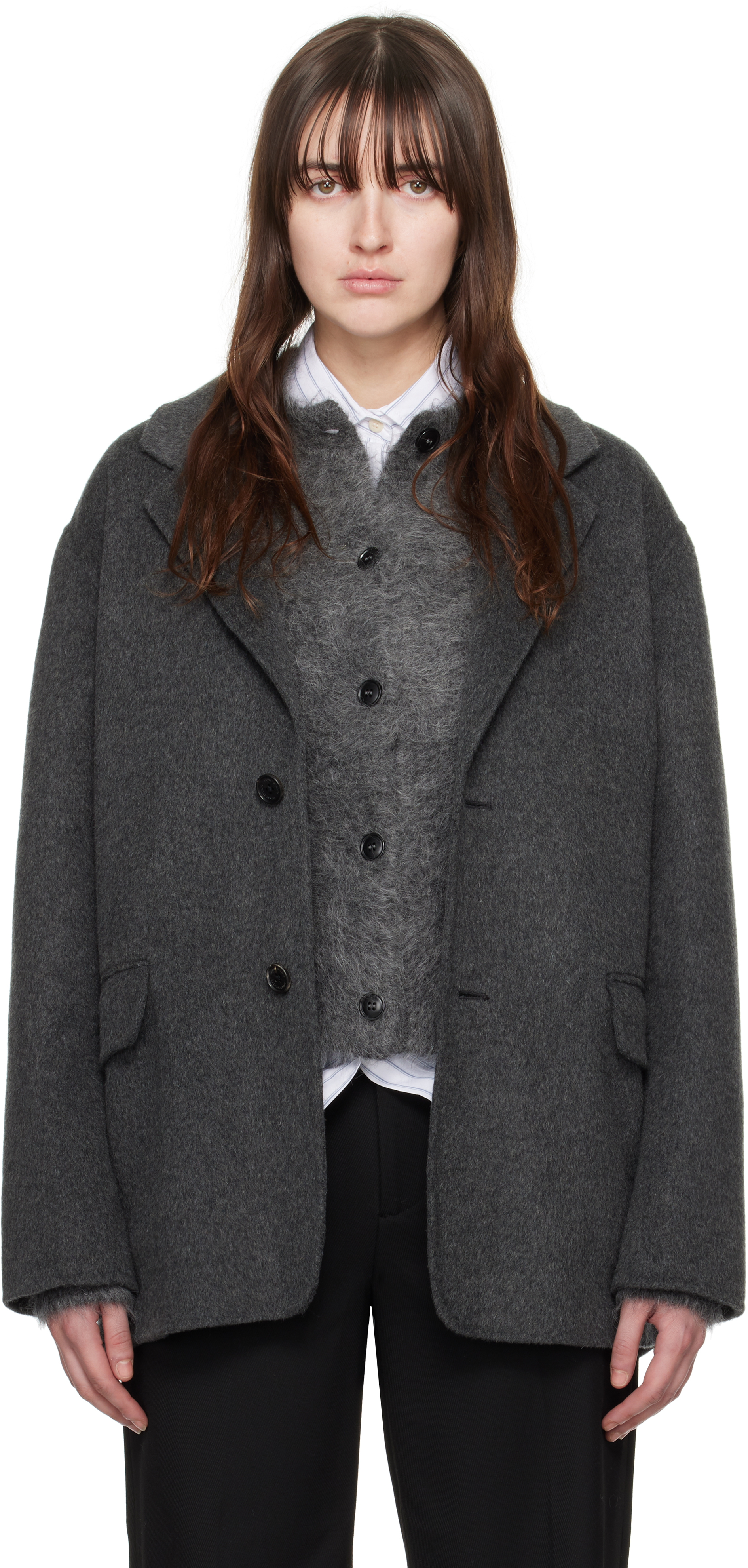 Shop Dunst Gray Handmade Blazer In Melange Grey