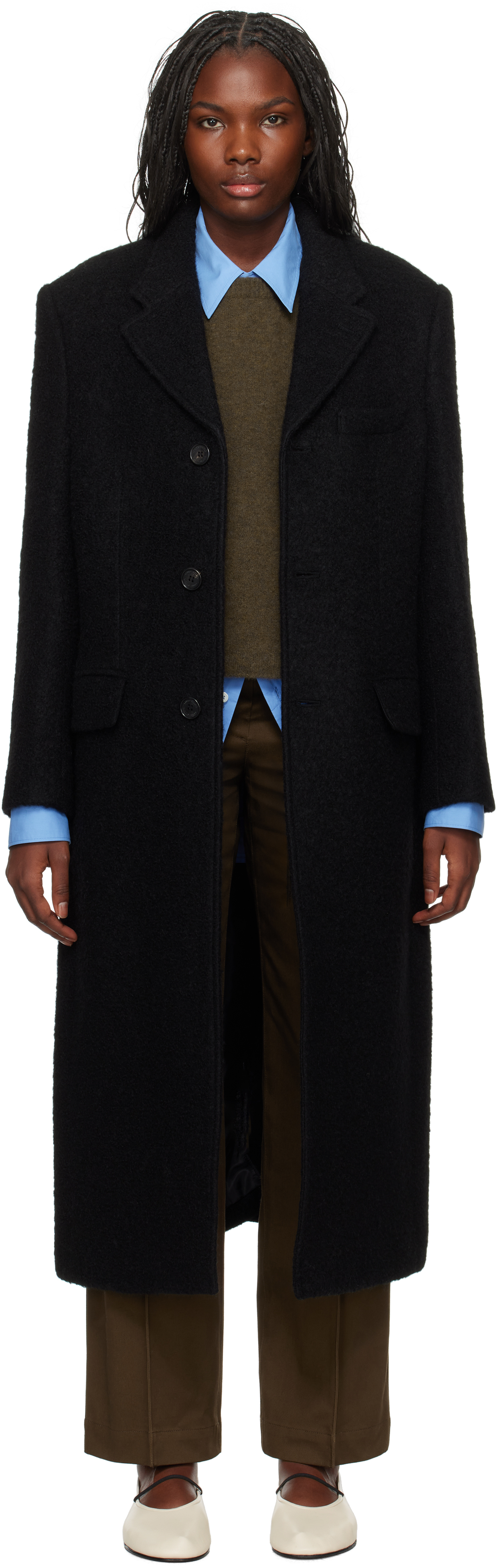 Dunst Unisex 2-way 3 Button Cashmere Coat In Black | ModeSens