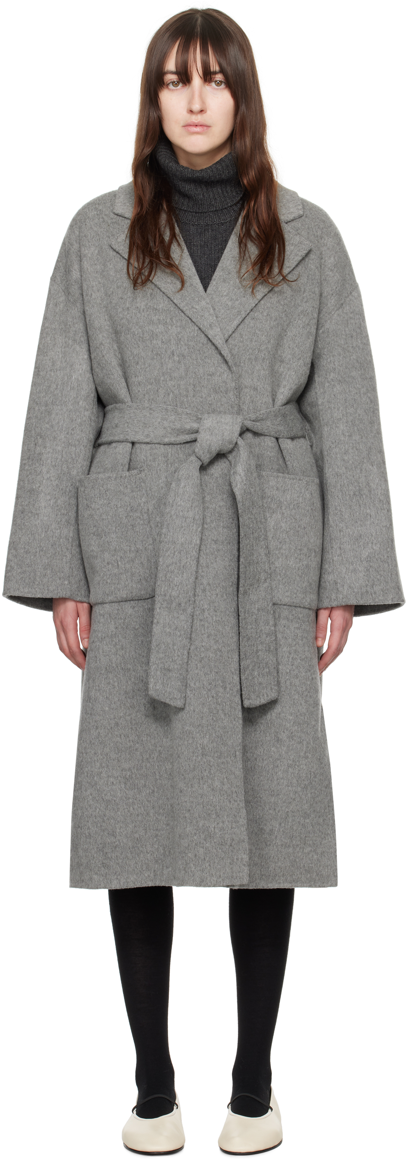 Shop Dunst Gray Handmade Robe Coat In Melange Grey