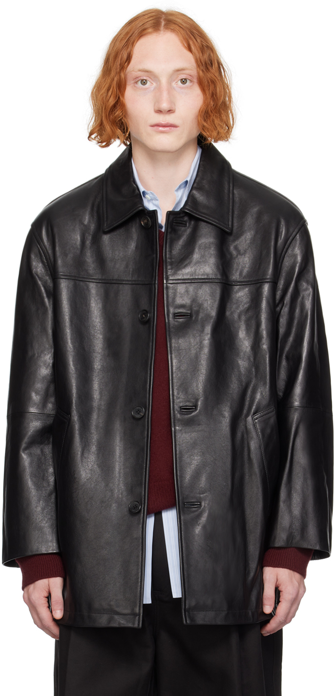 Black Half Leather Jacket