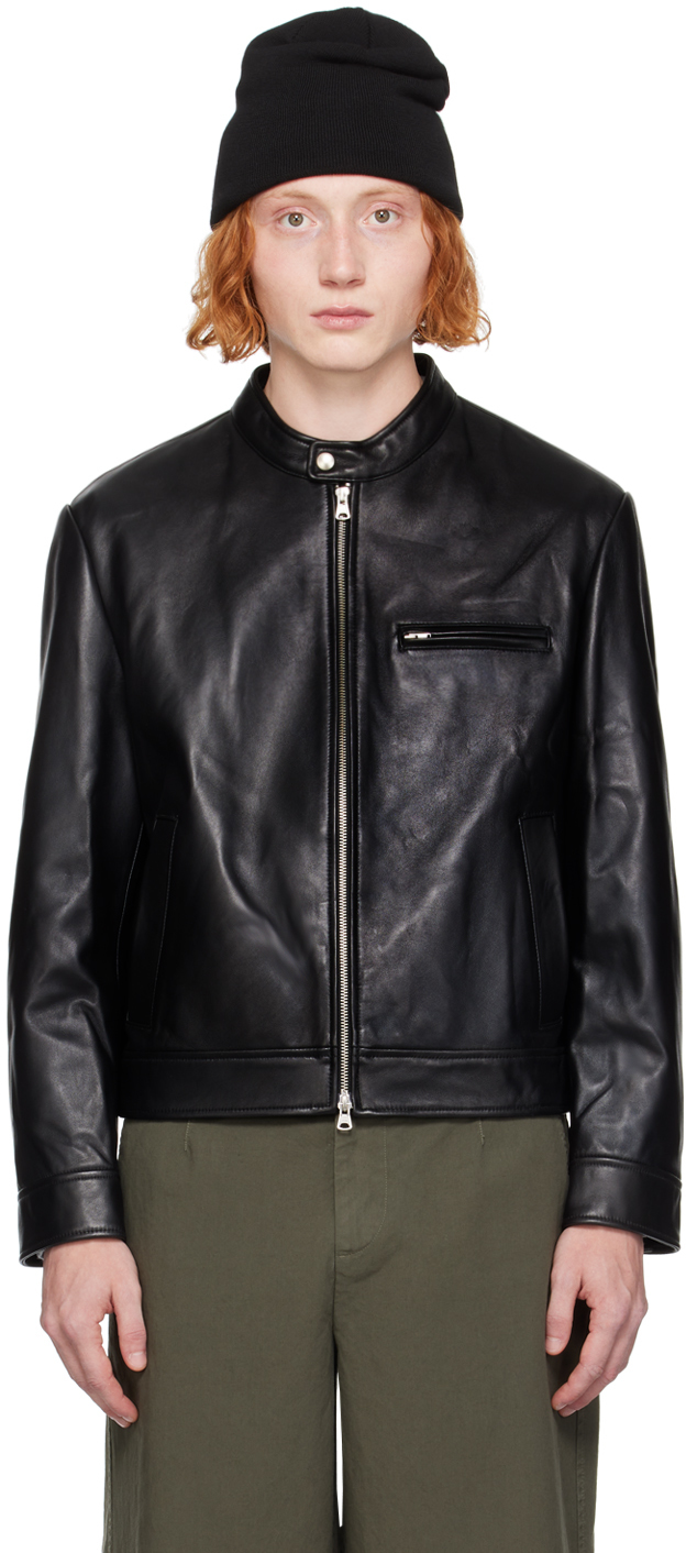 Shop Dunst Black Racing Leather Jacket