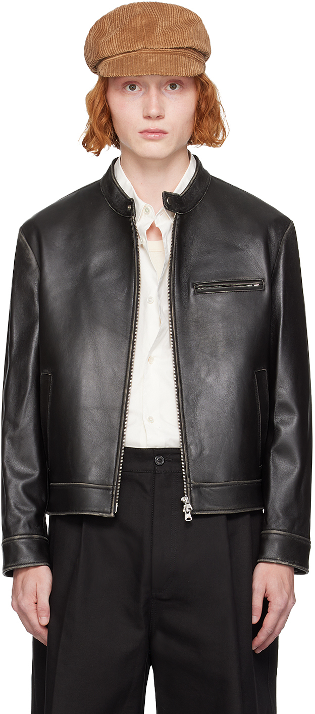 Shop Dunst Brown Racing Leather Jacket In Vintage Brown