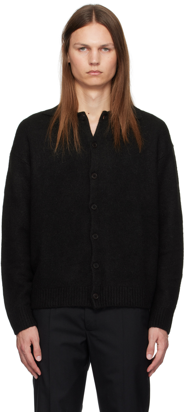 Black Open Collar Cardigan