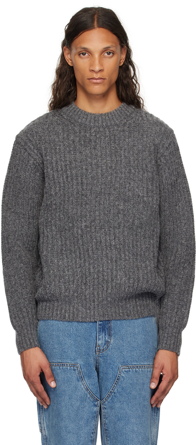 Shop Dunst Gray Chunky Sweater In Dark Melange Grey