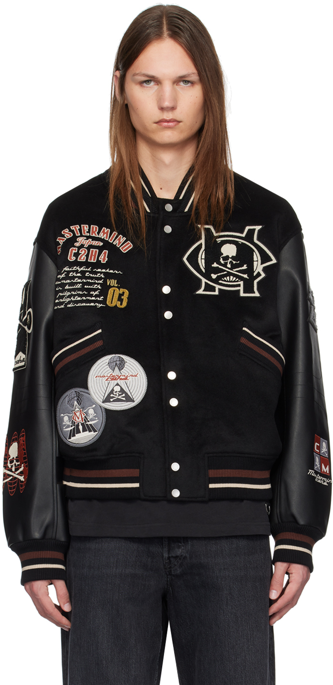 Black C2H4® Edition Curvilinear Bomber Jacket by mastermind JAPAN on Sale