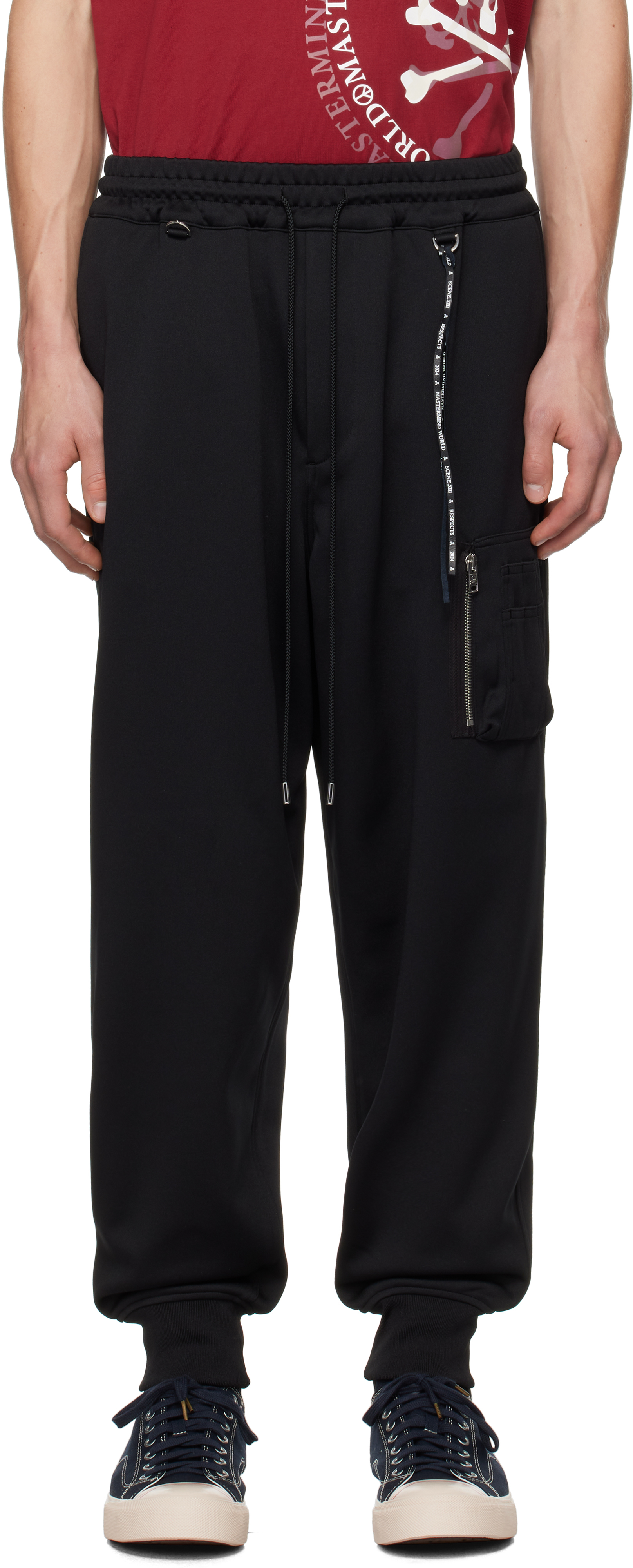 Black Jersey Bomber Trousers