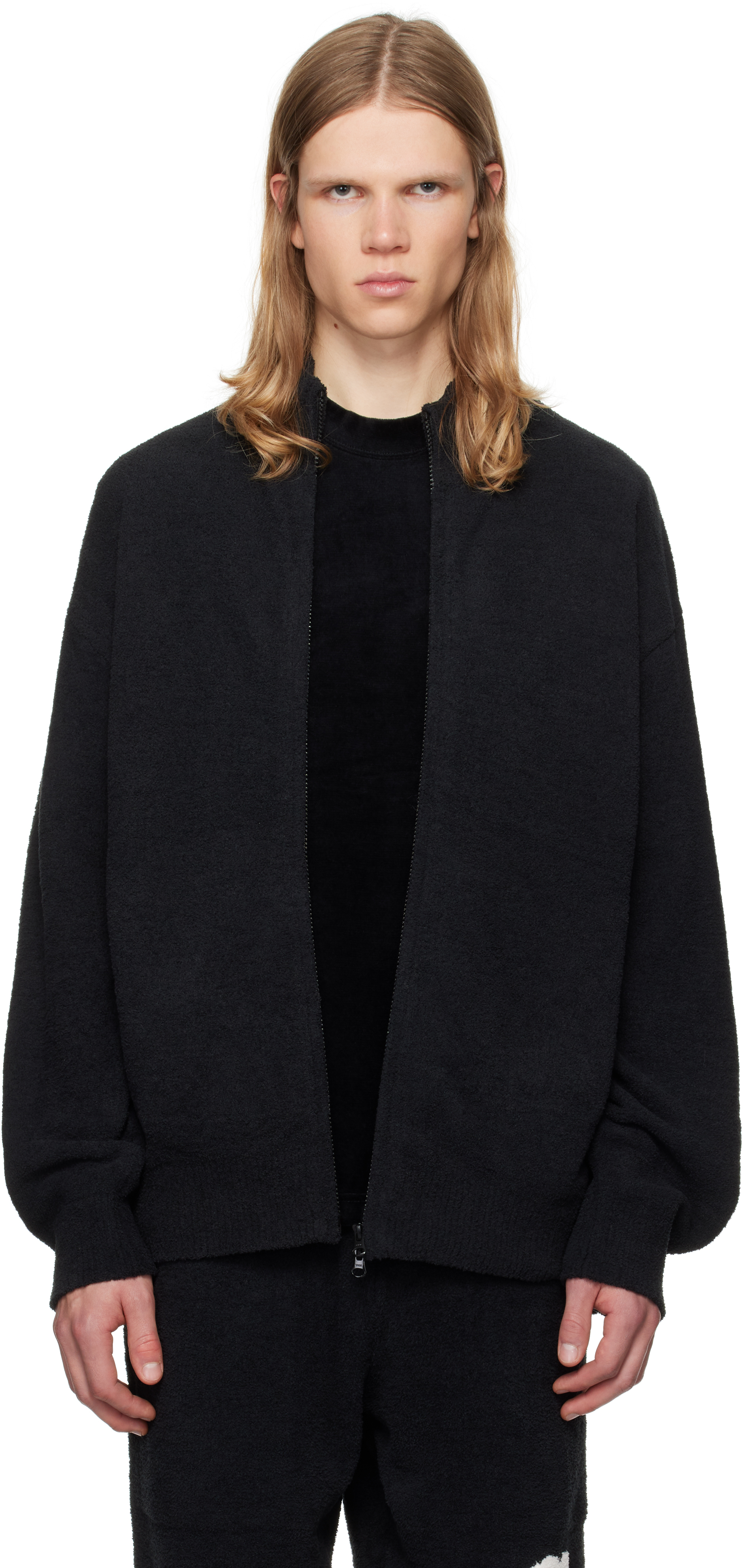 Black Lounge Full-Zip Track Jacket