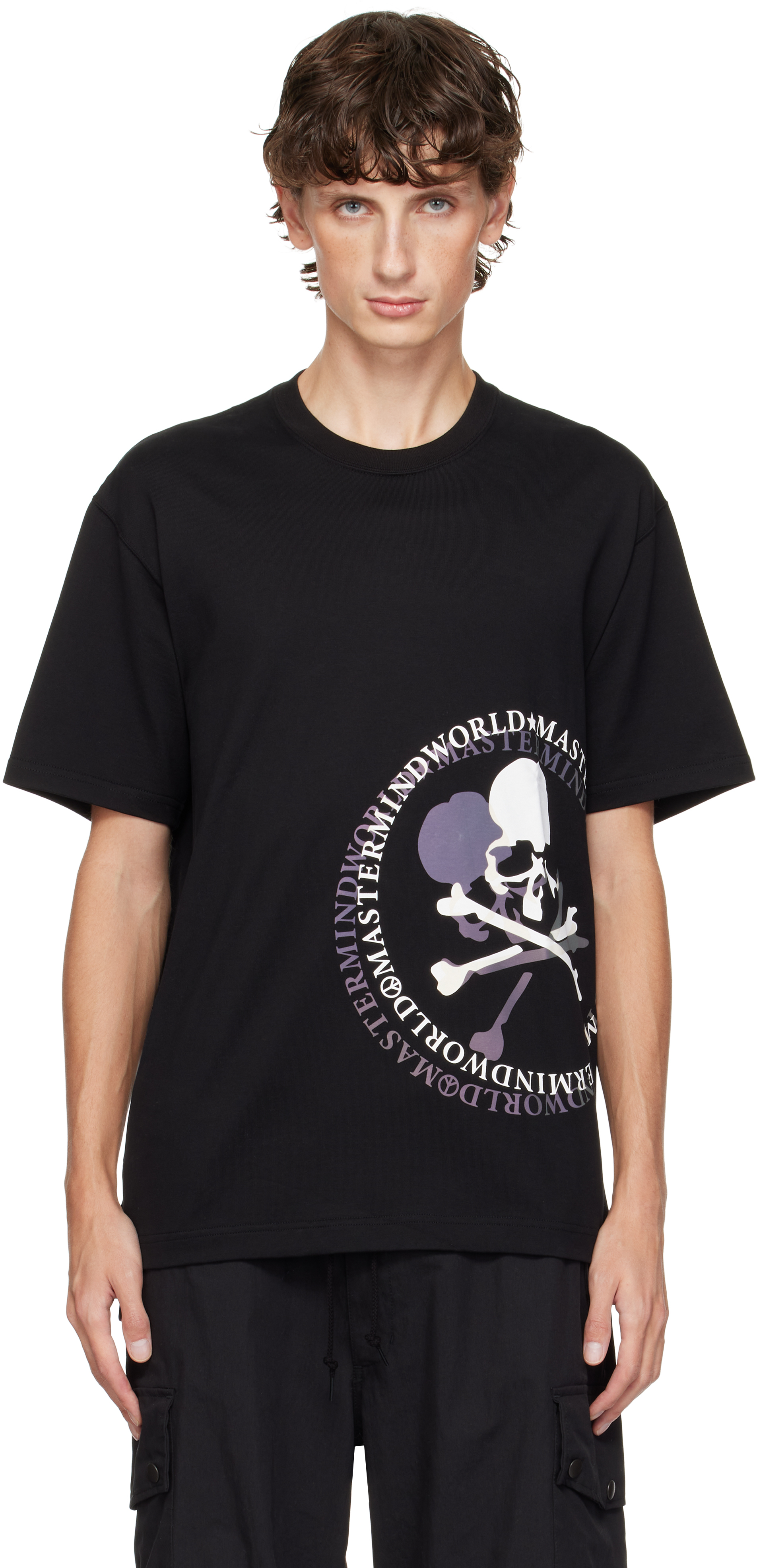 Shop Mastermind Japan Black Aurola T-shirt