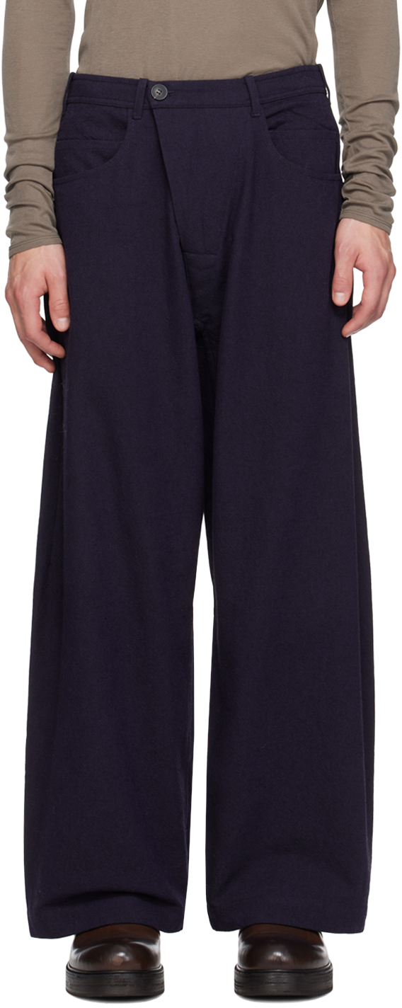 Shop Jan-jan Van Essche Navy #78 Trousers In Midnight