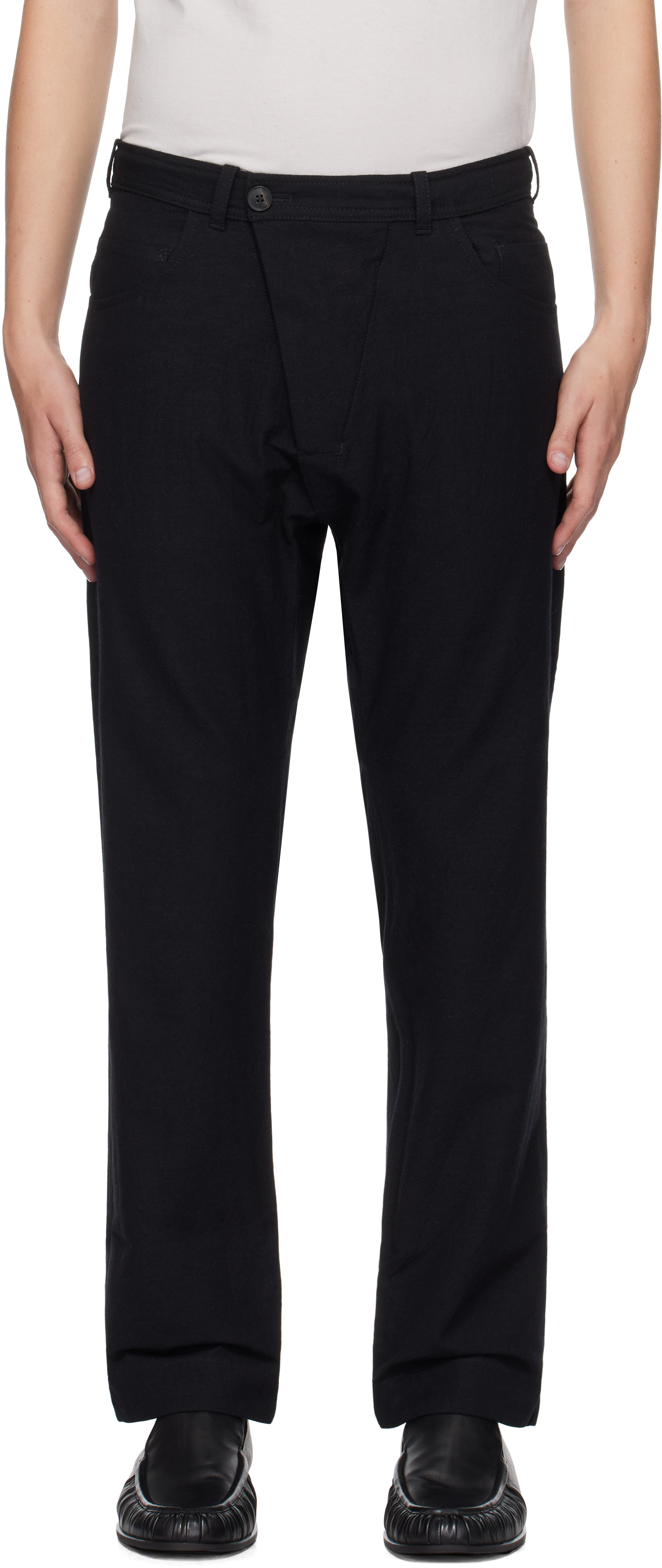 Shop Jan-jan Van Essche Black #70 Trousers In Black Twill