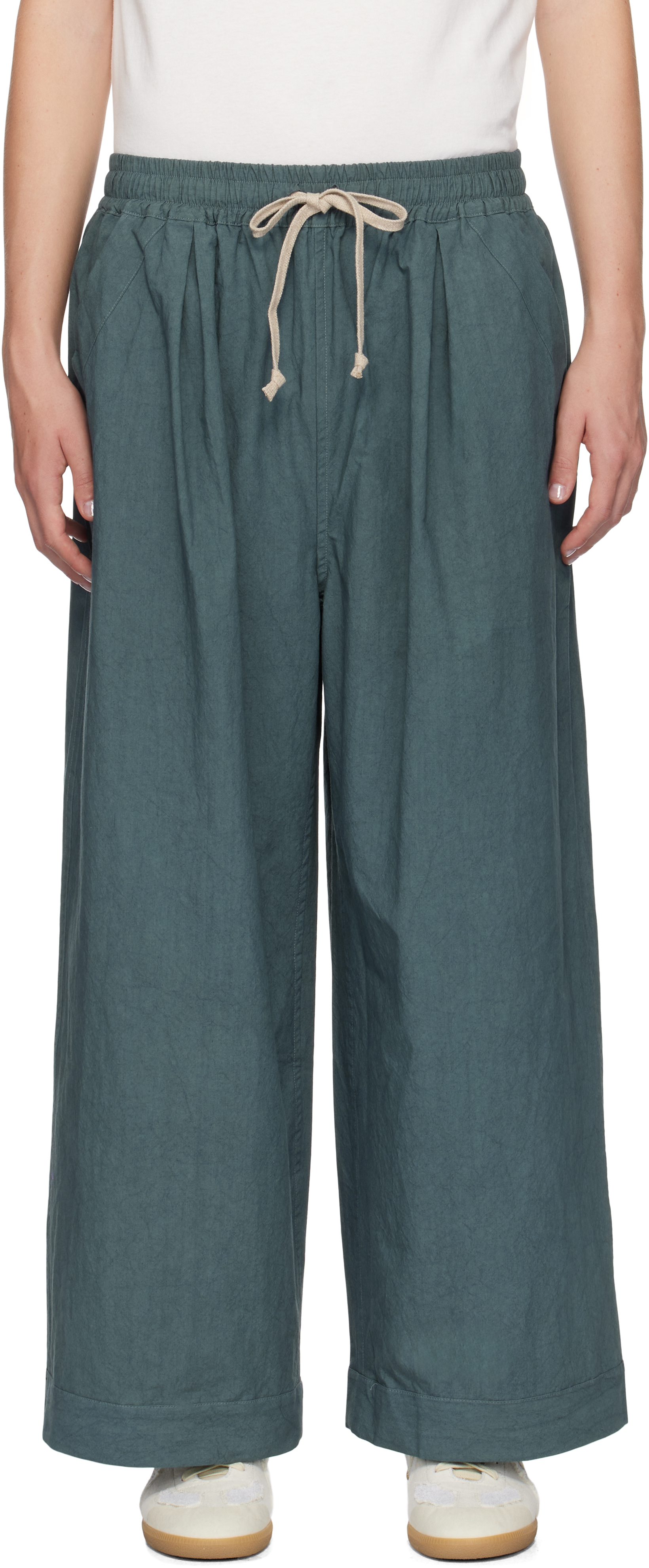 Shop Jan-jan Van Essche Blue O-project Easy Wide Sweatpants In Cement