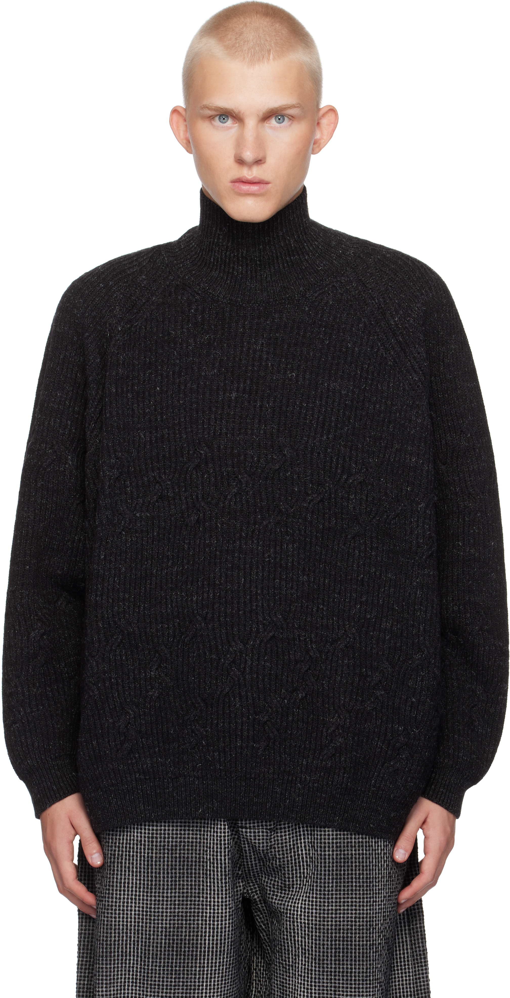 Shop Jan-jan Van Essche Black #67 Turtleneck In Anthracite