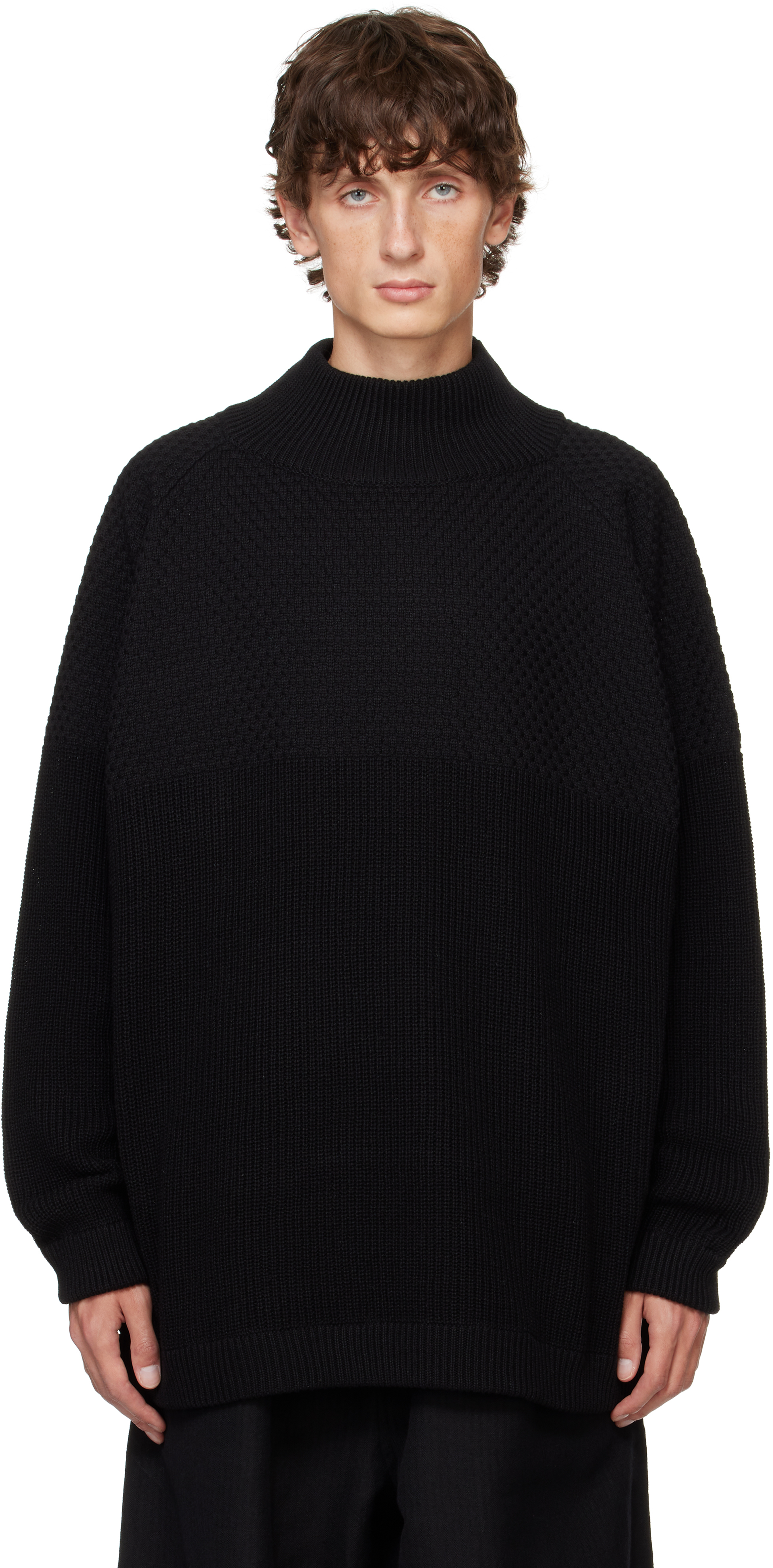 Shop Jan-jan Van Essche Black O-project Sartuul Sheep Yarn Sweater