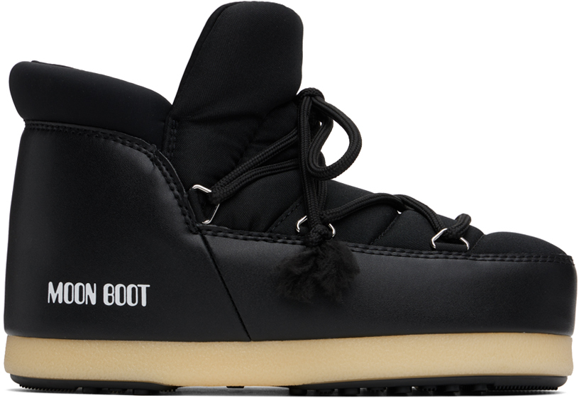 MOON BOOT アイコン ブラック フェイクファー ブーツ ICON BLACK FAUX-FUR BOOTS | Moon Boot®