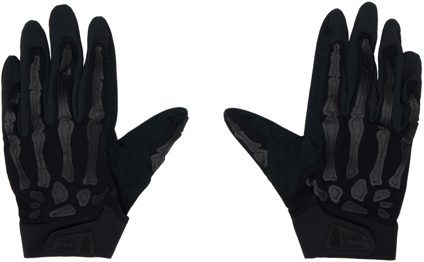 Shop Takahiromiyashita The Soloist Black Cycling Gloves In Black X Black Bone