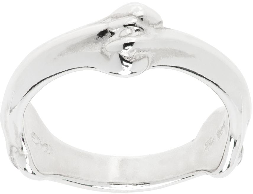 Silver Bone Shaped Band Ring