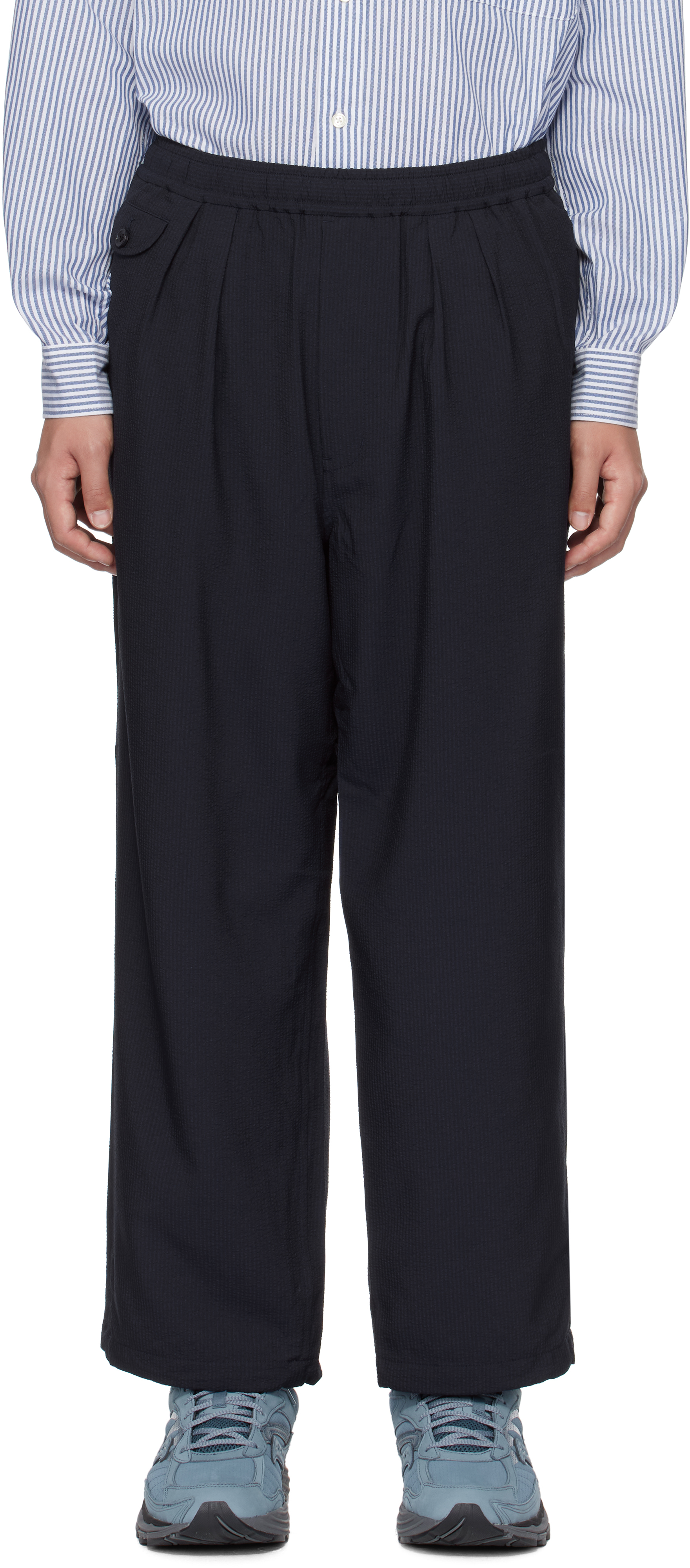 Navy Tech Wide Easy 2P Trousers