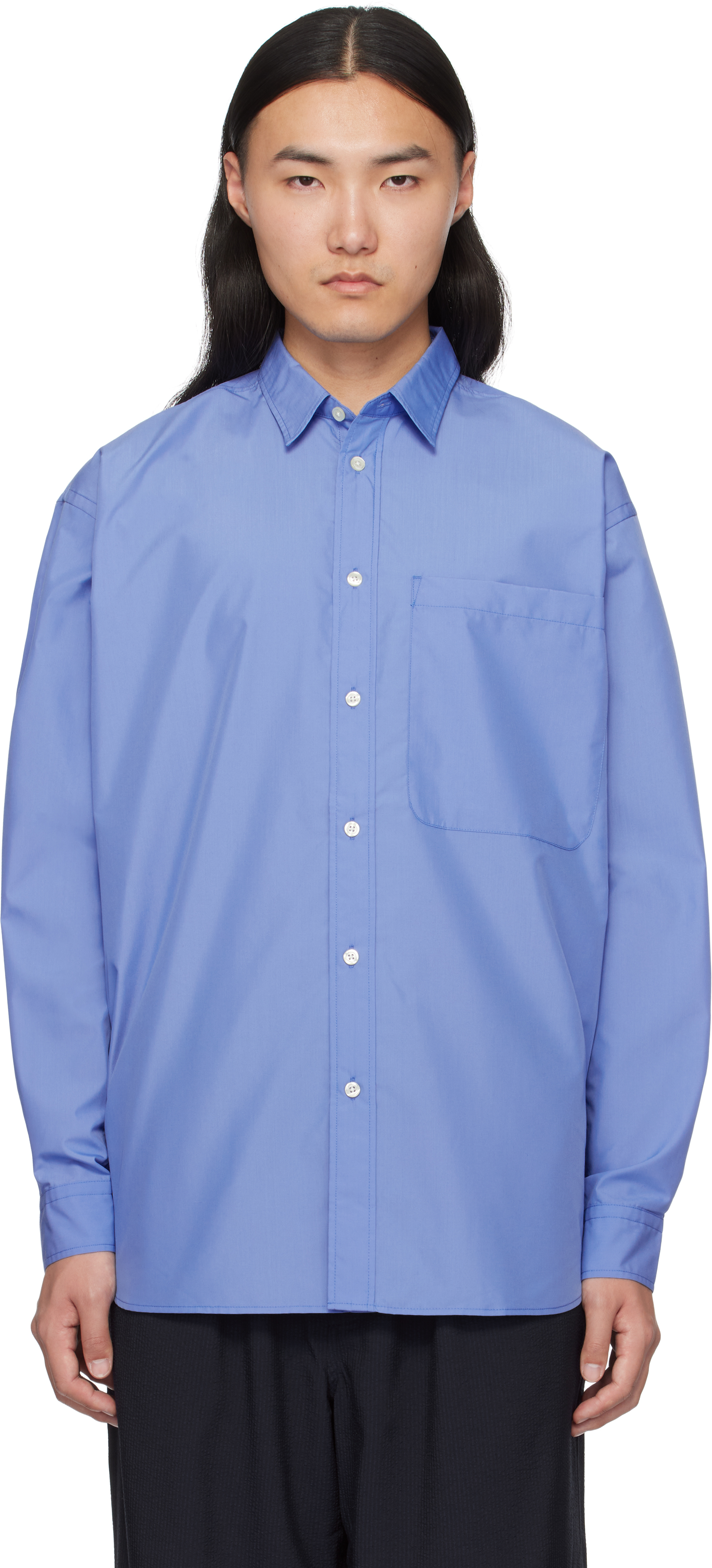 Blue Tech Regular Collar L/S Solid Shirt