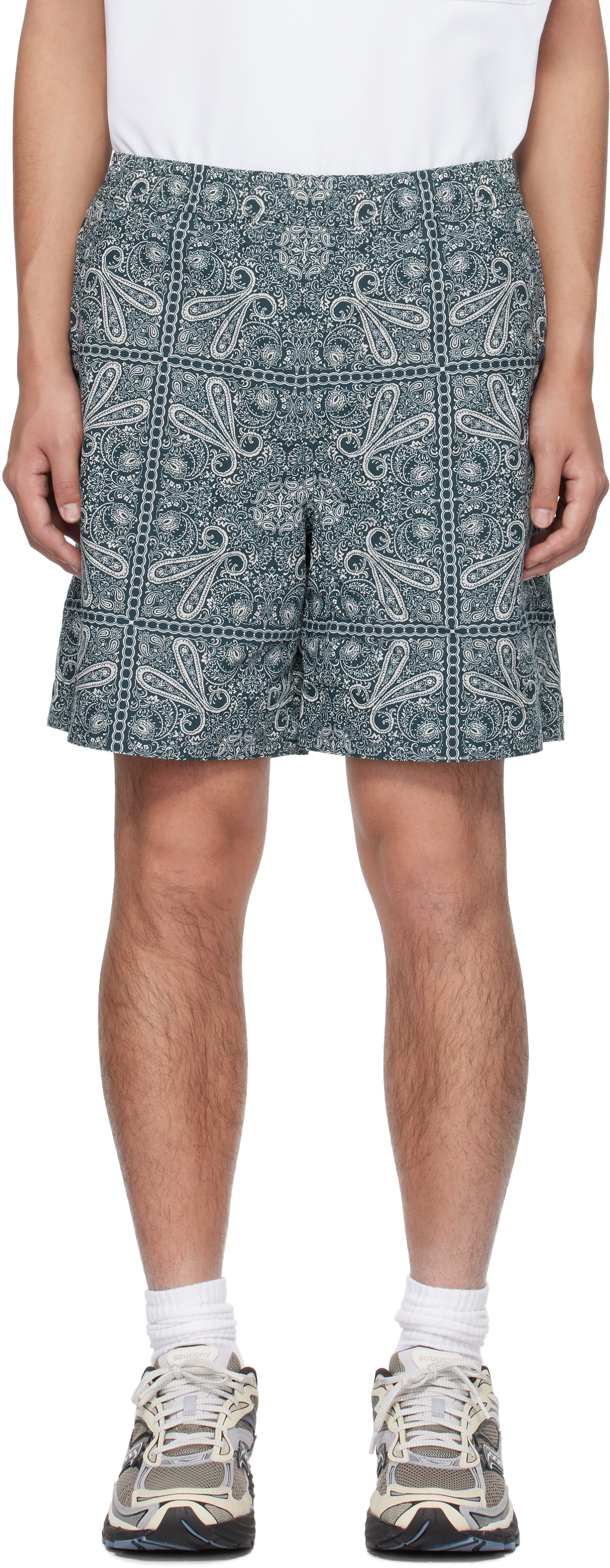 Navy Paisley Tech Marine Shorts