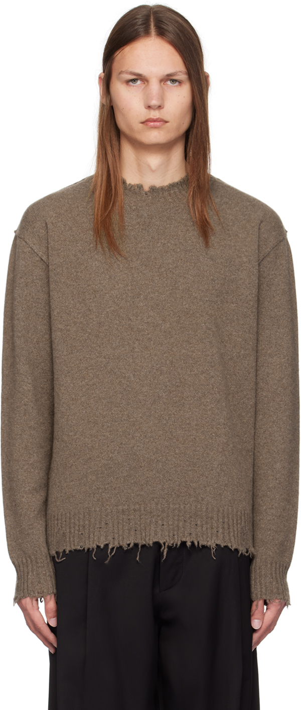 Brown Frayed Sweater