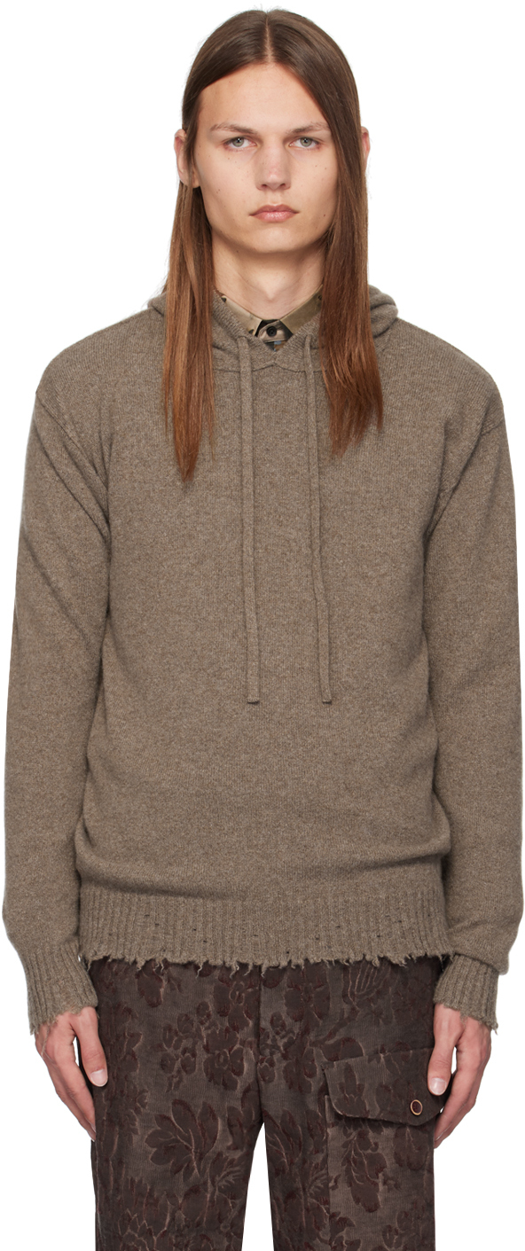 Gray Frayed Hoodie