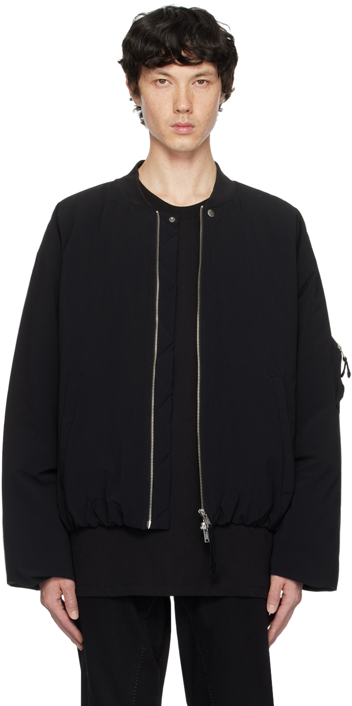 Shop Thom Krom Black M Sj 654 Bomber Jacket