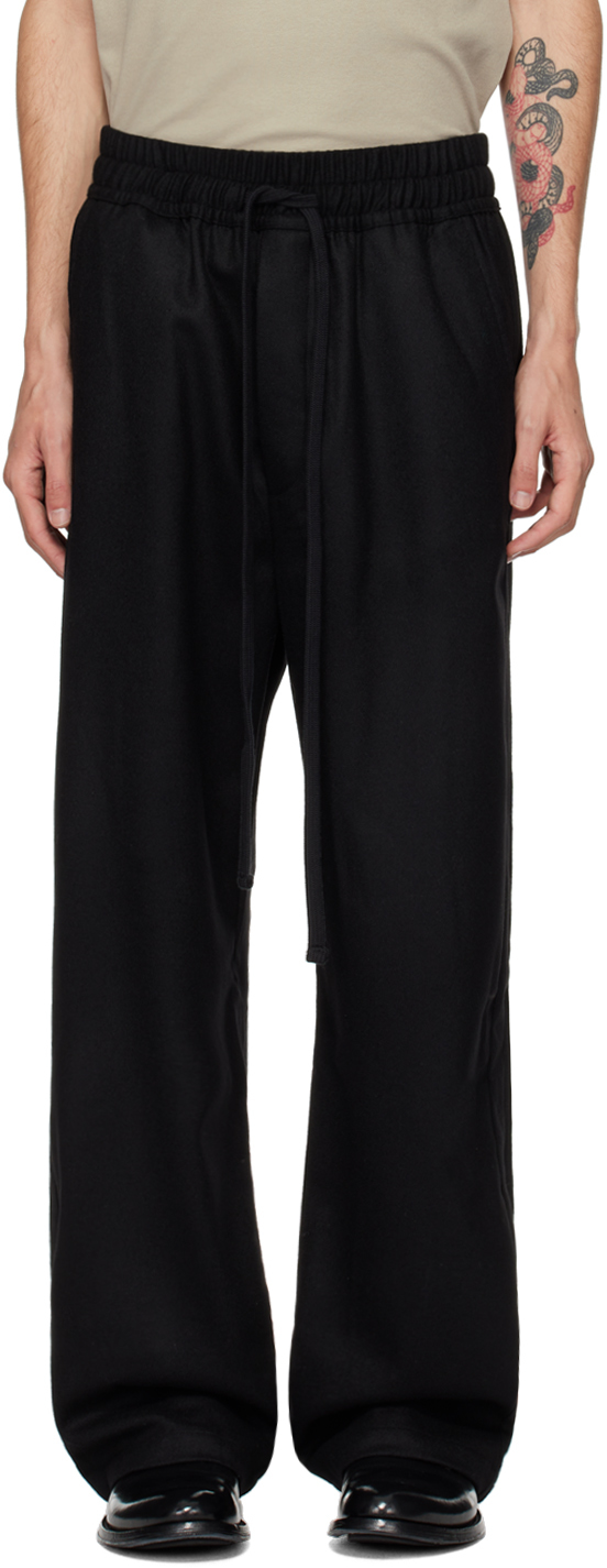 Shop Thom Krom Black Wool Trousers