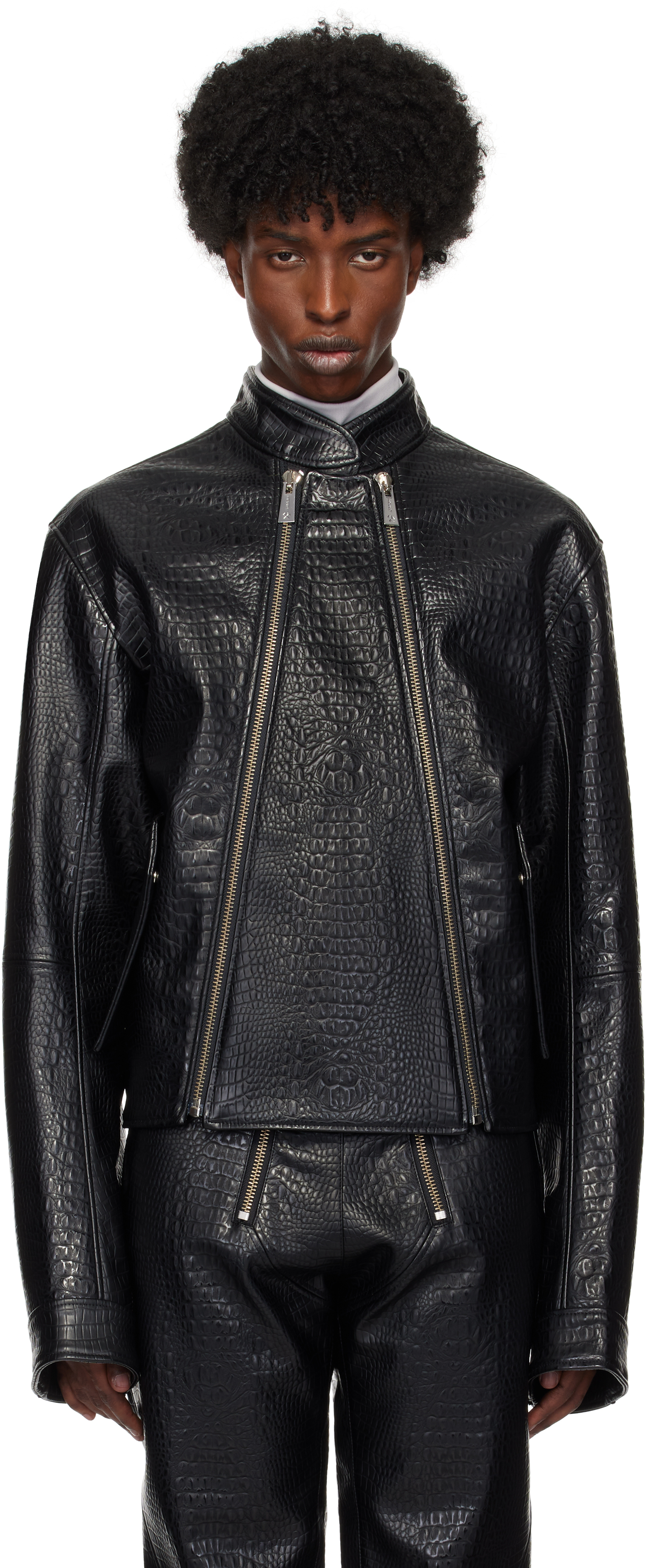 Shop Gmbh Black Ravn Faux-leather Biker Jacket